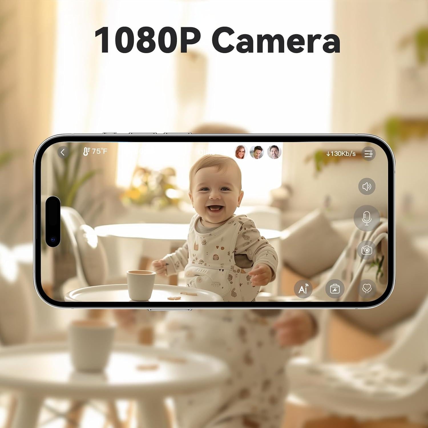 Monitor de Bebé de Video Ebemate 1080P con Wifi 457m