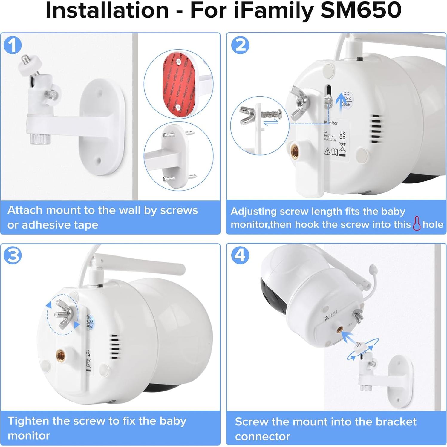 Soporte de Pared para Monitor de Bebé Wochel iFamily SM650/SM653/SM43E