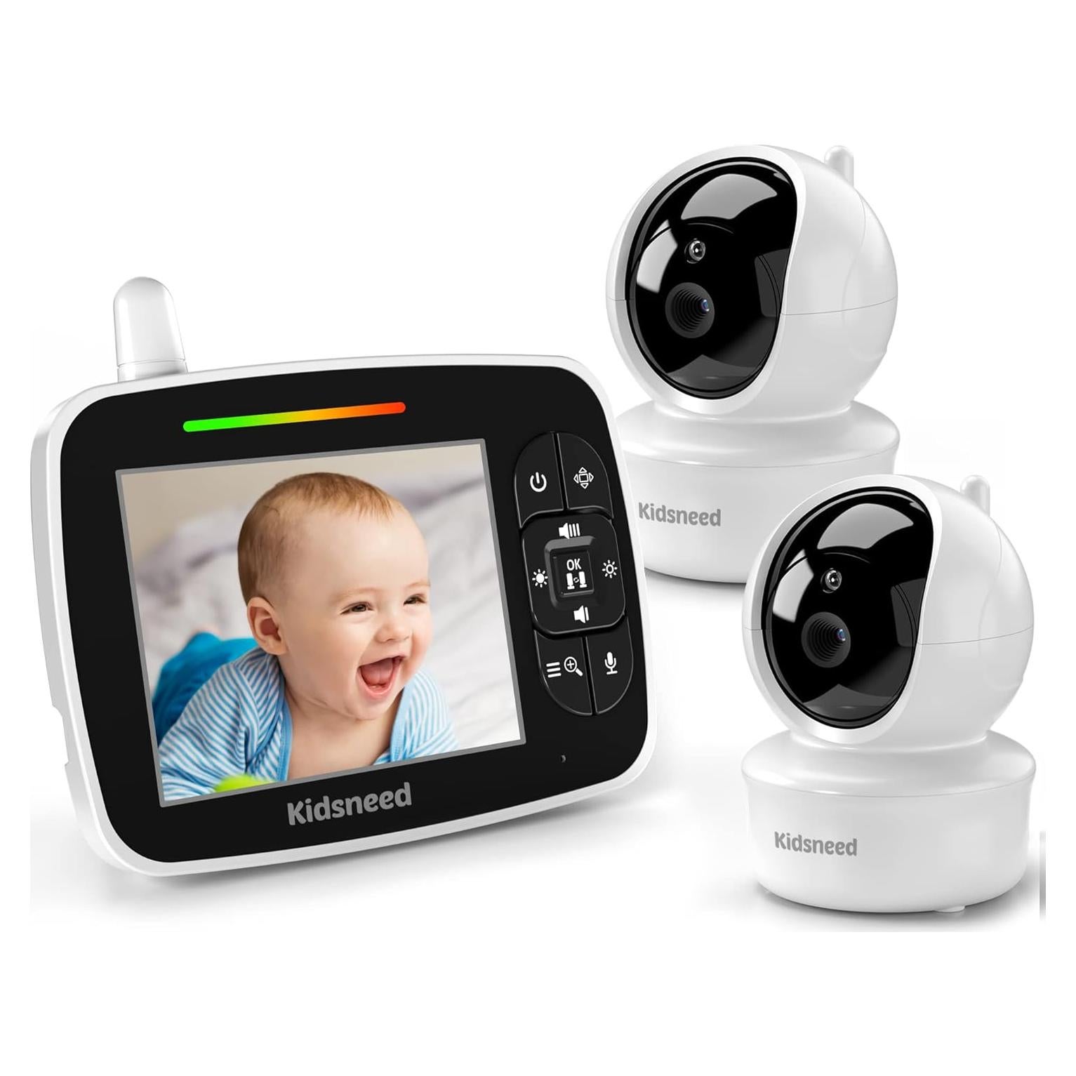 Monitor de Bebé Kidsneed SM935A con 2 Cámaras y Pantalla 3.5"