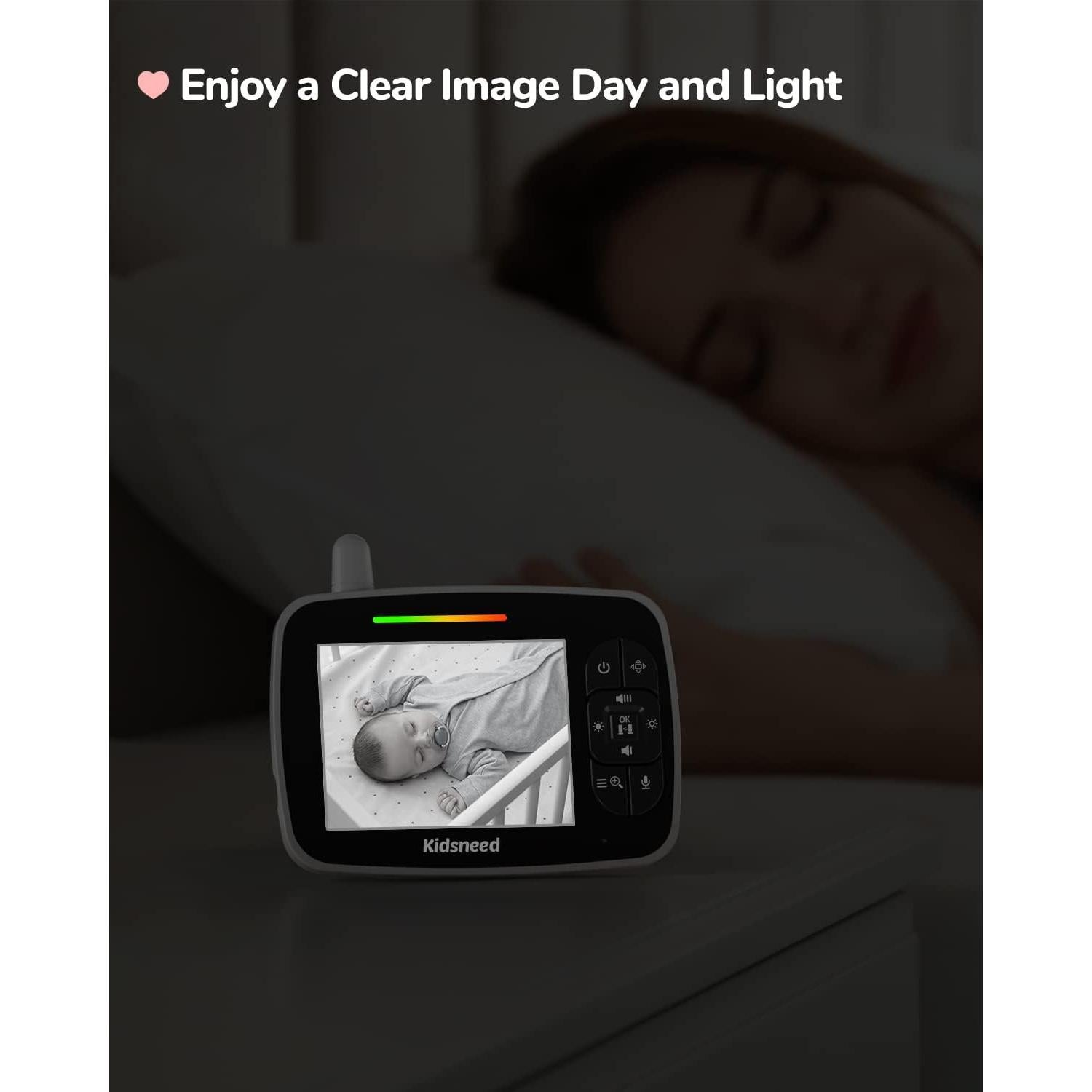 Monitor de Bebé Kidsneed SM935A con 2 Cámaras y Pantalla 3.5"