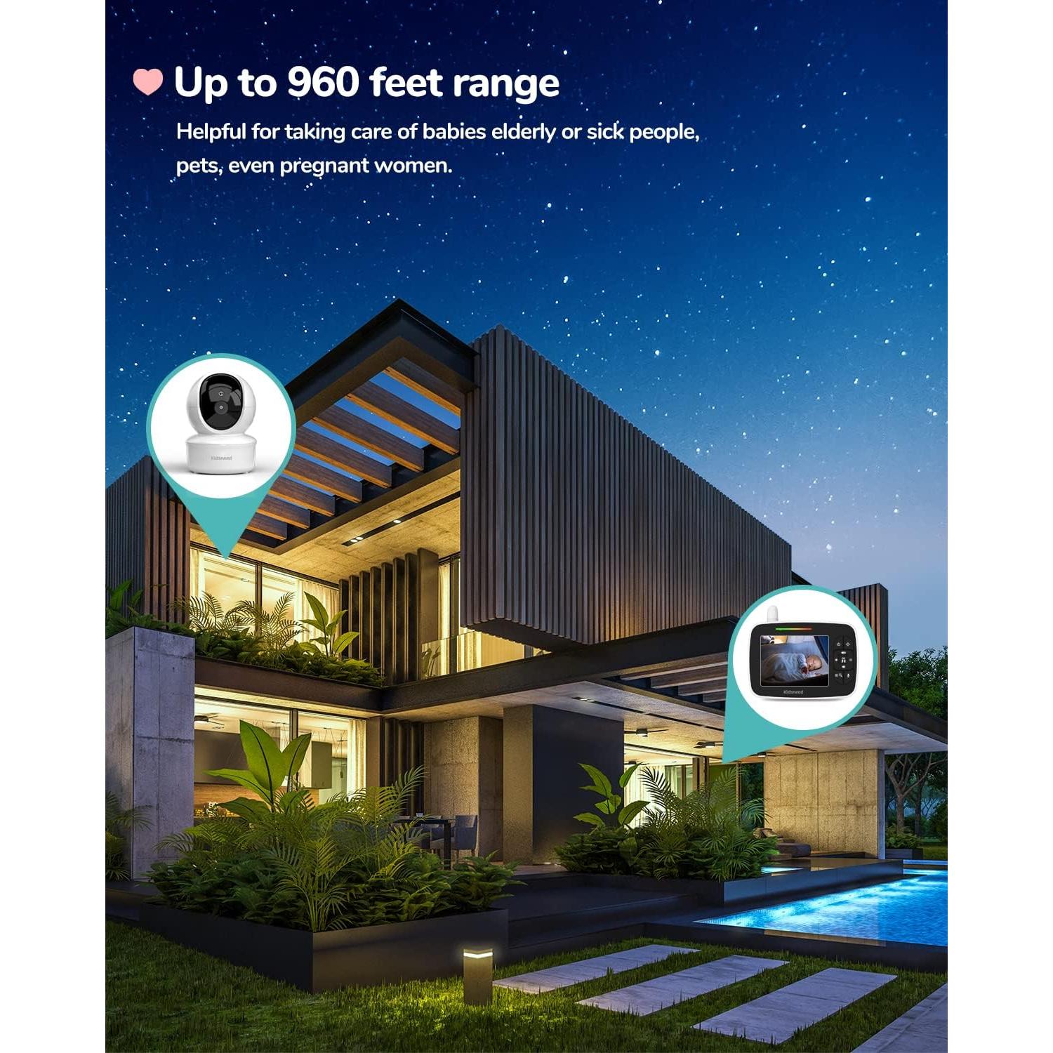 Monitor de Bebé Kidsneed SM935A con 2 Cámaras y Pantalla 3.5"