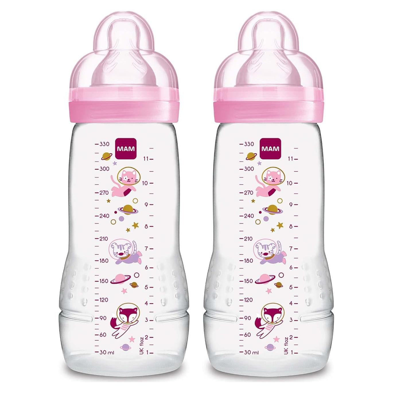 Botella para Bebés MAM Easy Active 325ml Rosa, Tetina Flujo Rápido