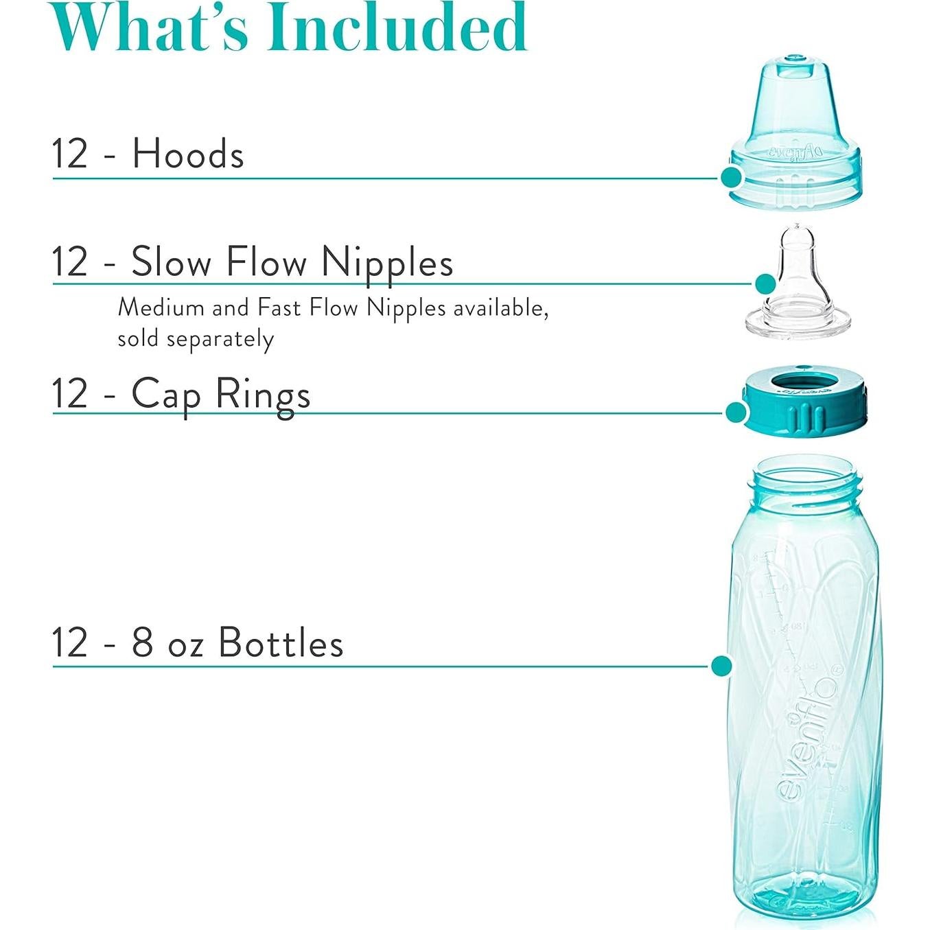 Botellas Estándar Tinteadas Evenflo Feeding 240ml Paquete 12