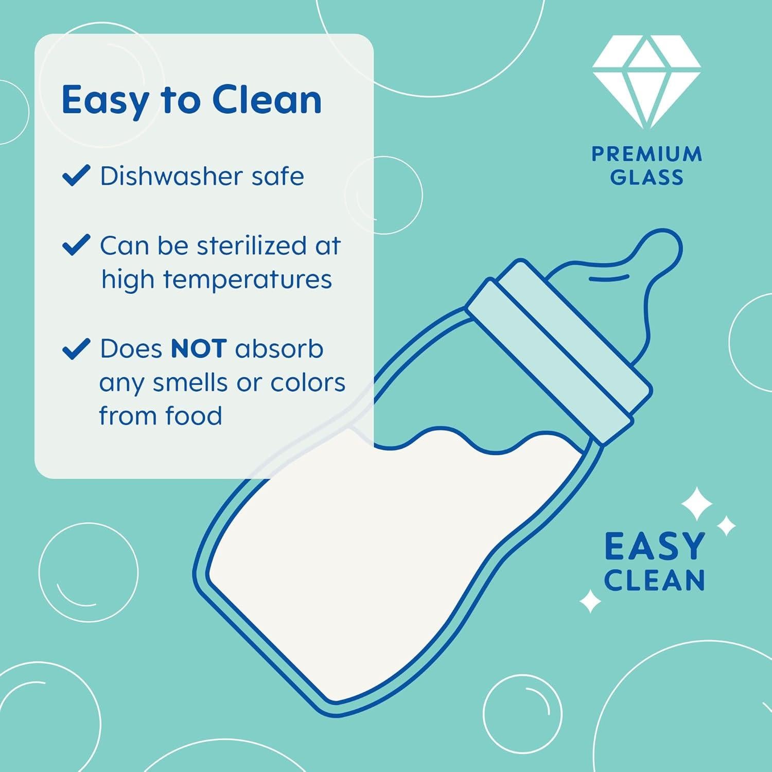 Botella de vidrio MAM Feel Good 9oz (266ml) unisex, BPA libre