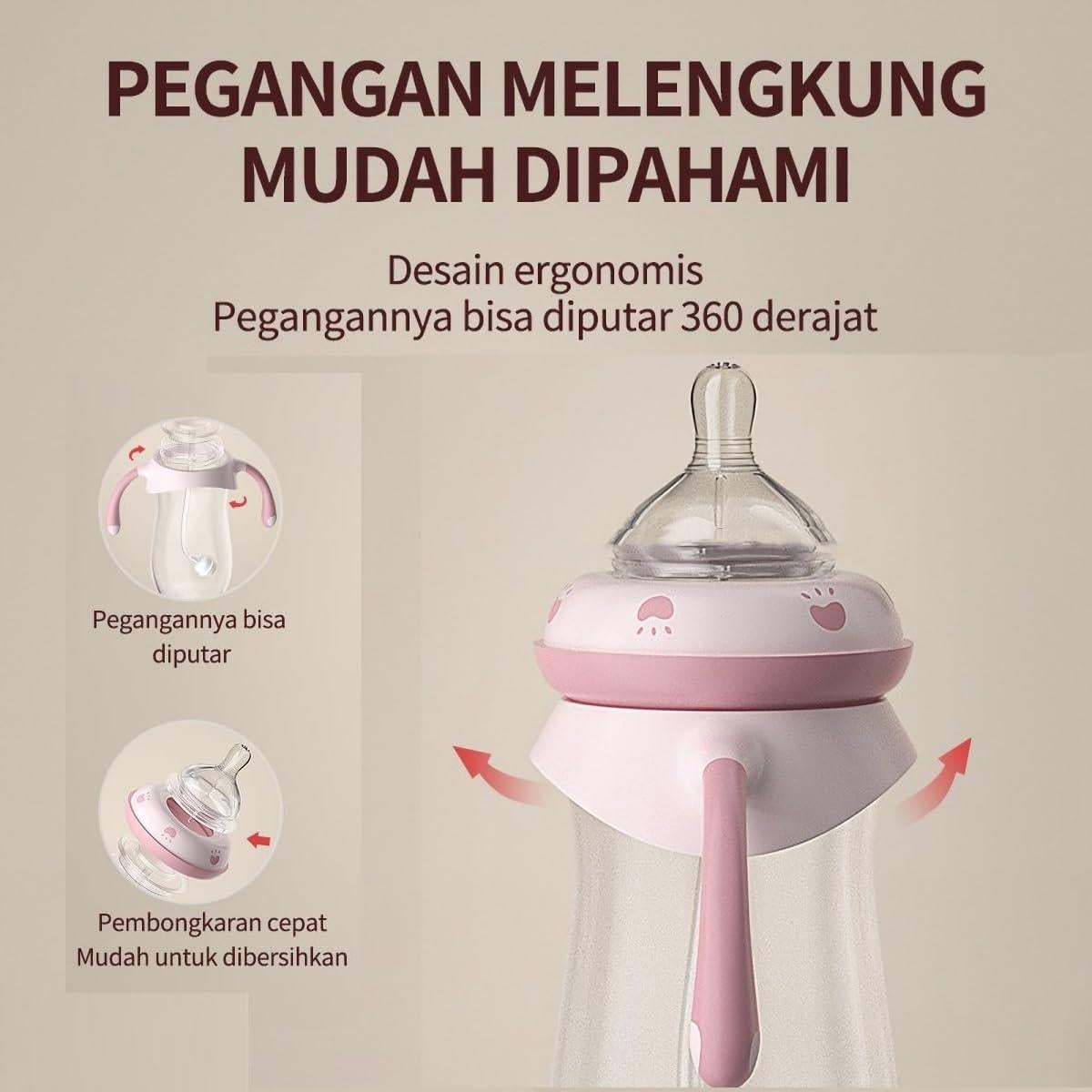 Botella Anticólicos Oberni 270ml Azul con Pajita Ponderada