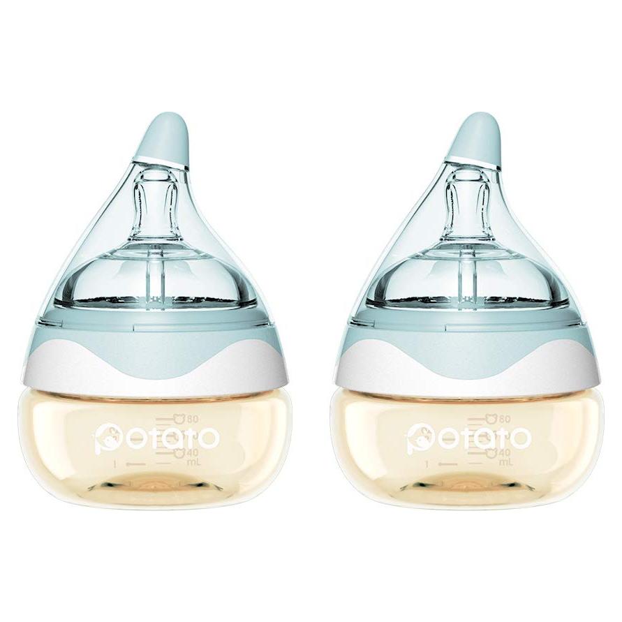 Botellas Anticólicos PPSU 80ml Azul - 2 Pack para Bebés