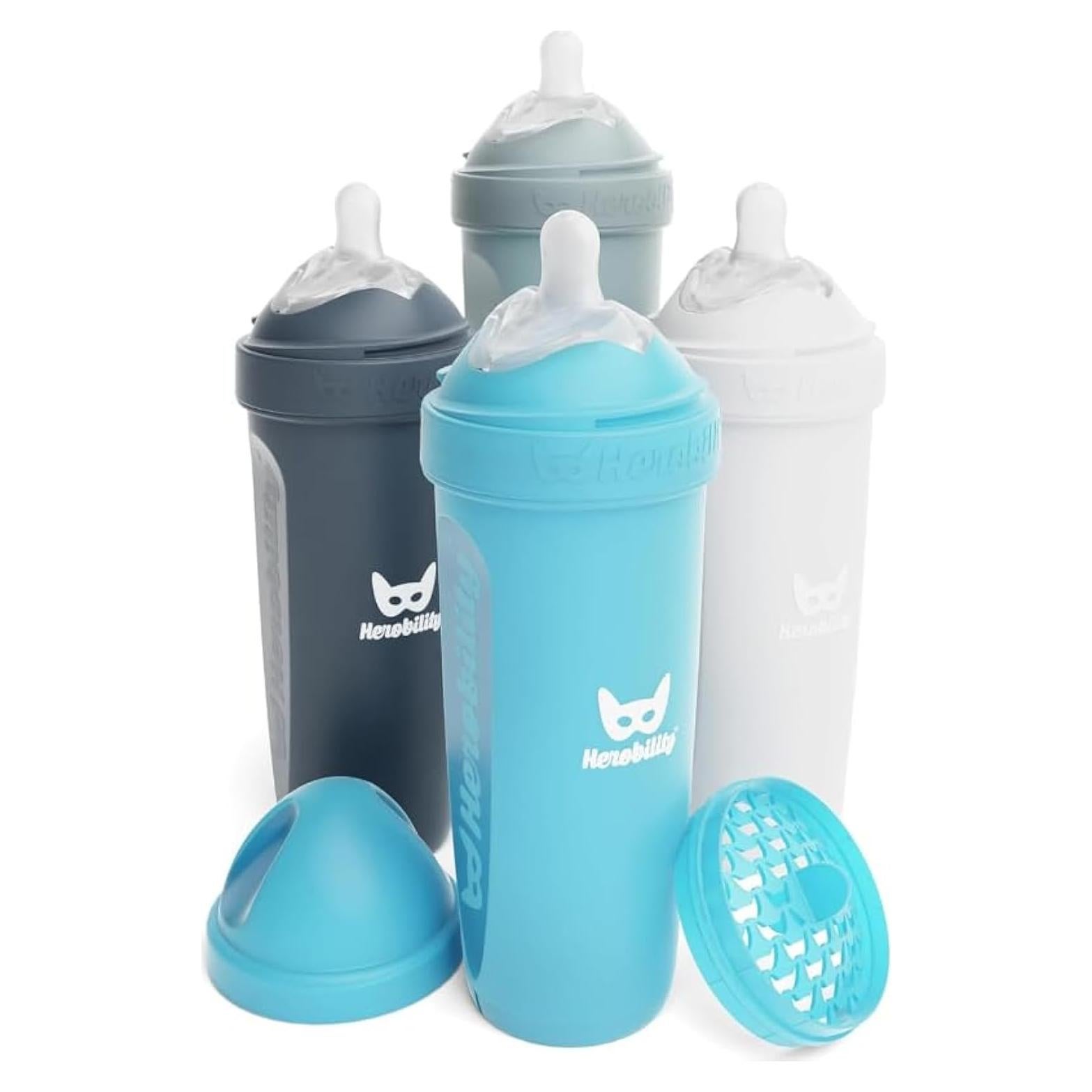 Botellas para Bebés Herobility Doble Anti-Cólico 340 ml - 4 Unidades