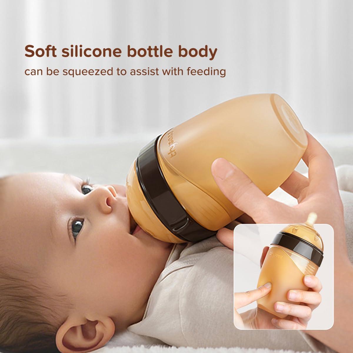 Botella de Silicona Thyseed 240ml para Bebés 3-7 Meses