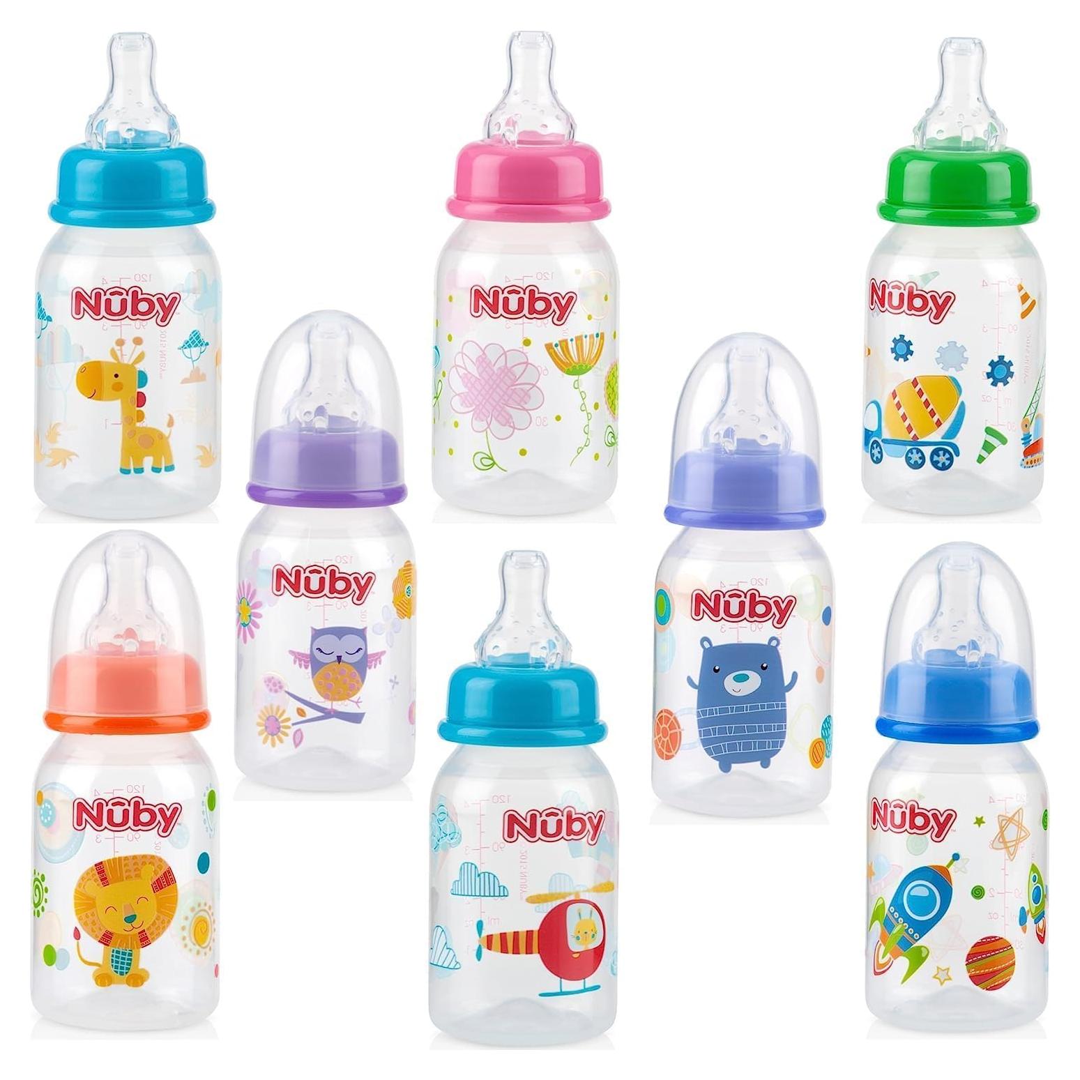 Botella Nuby 4 Onzas Sin Goteo con Pezón Silicona