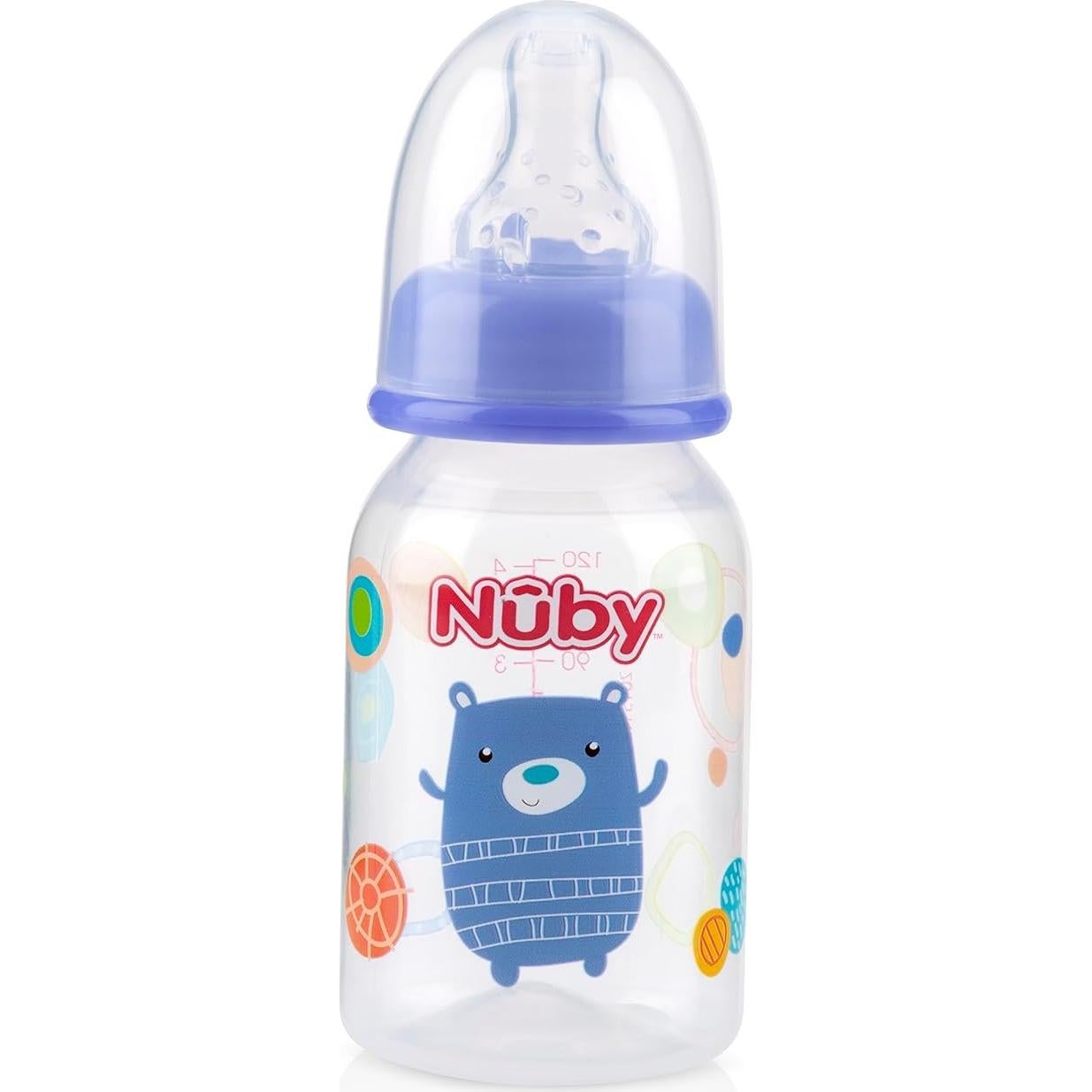 Botella Nuby 4 Onzas Sin Goteo con Pezón Silicona