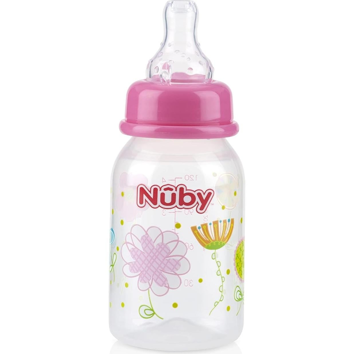 Botella Nuby 4 Onzas Sin Goteo con Pezón Silicona