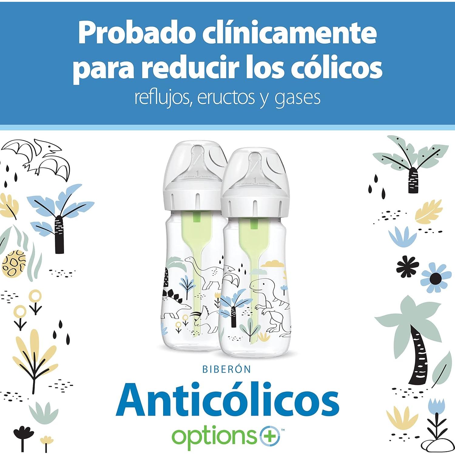 Biberón Anti-Cólico Dr. Brown's 9oz (270mL) 2-Pack Dino