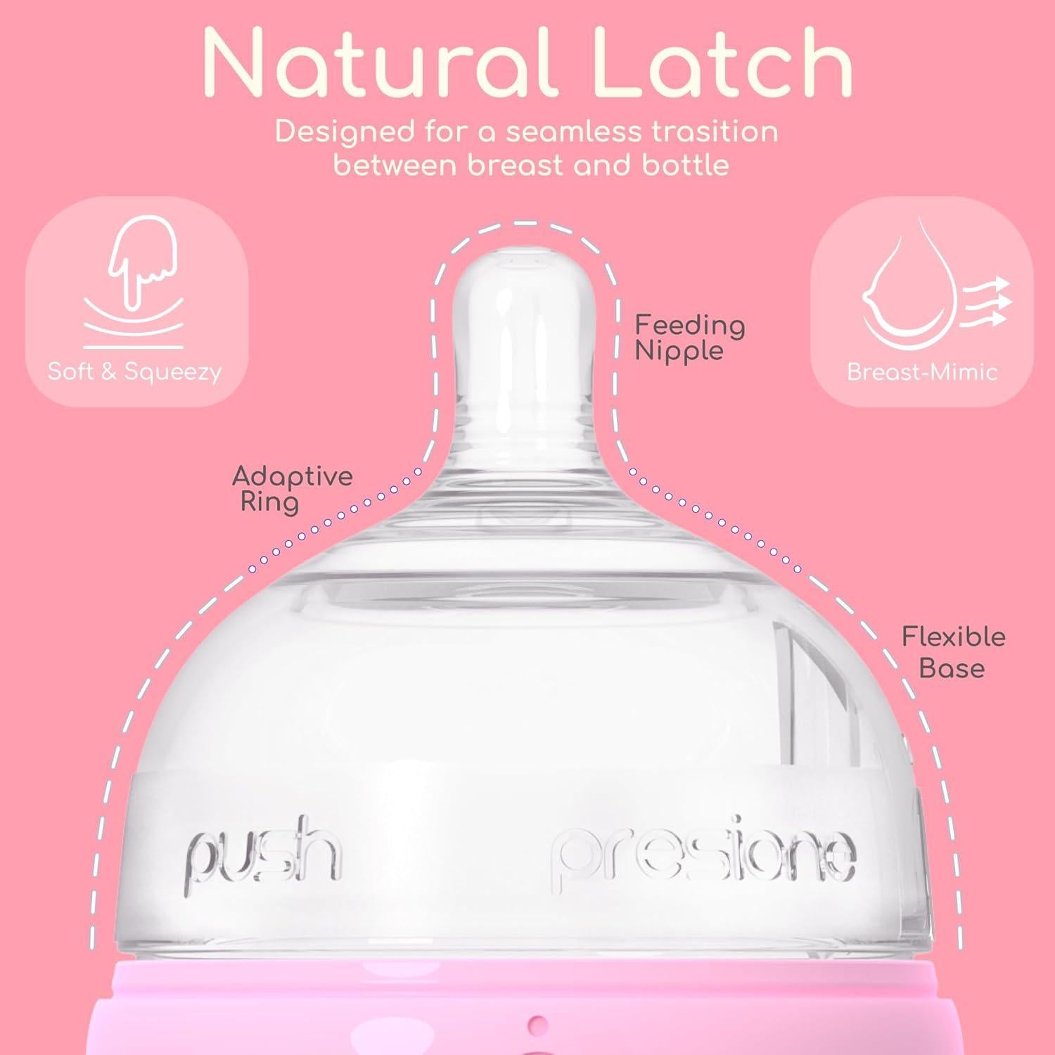 Biberones Anti-Cólico Inttero 6oz (177ml) 2pk Azul