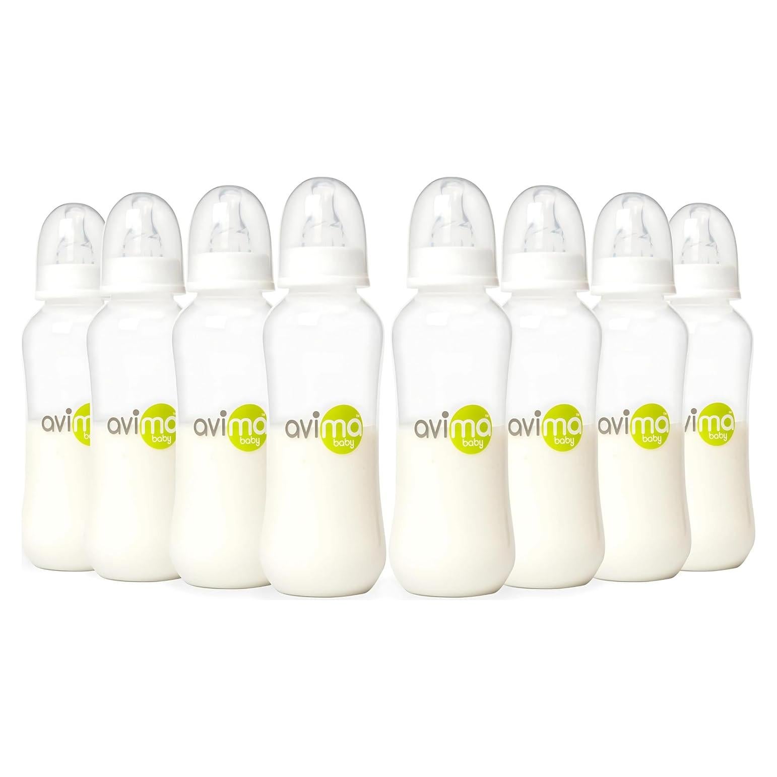 Set de 8 Biberones Anti Cólico Avima 300 ml - Tetinas Estándar