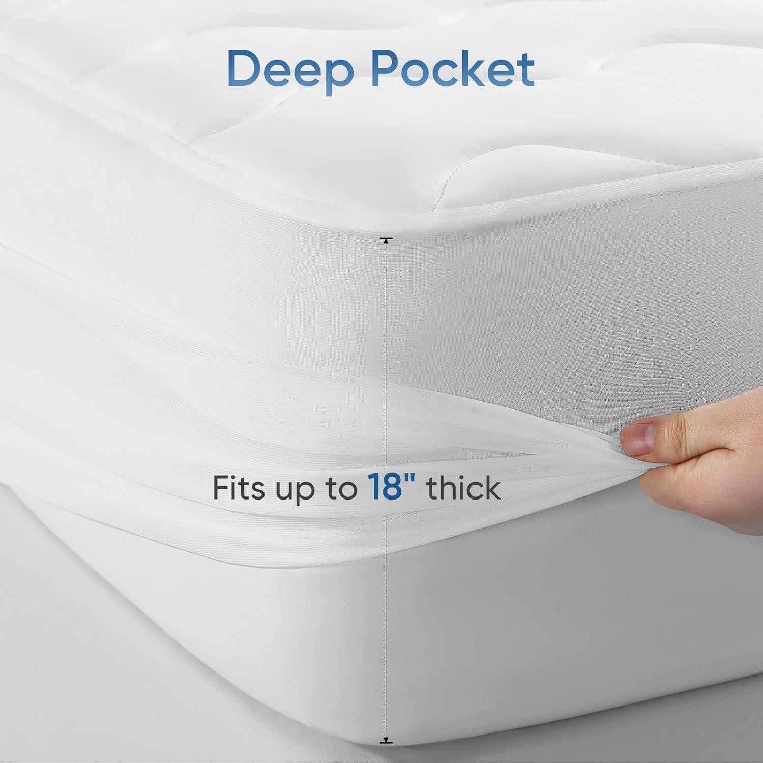 Almohadilla de Colchón Frío Elegear Queen Impermeable 3D