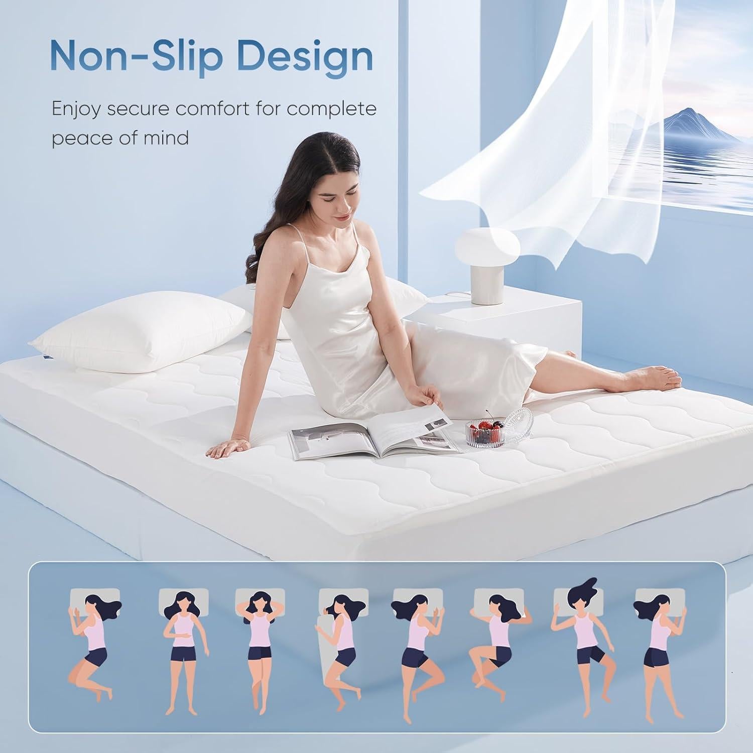 Almohadilla de Colchón Frío Elegear Queen Impermeable 3D