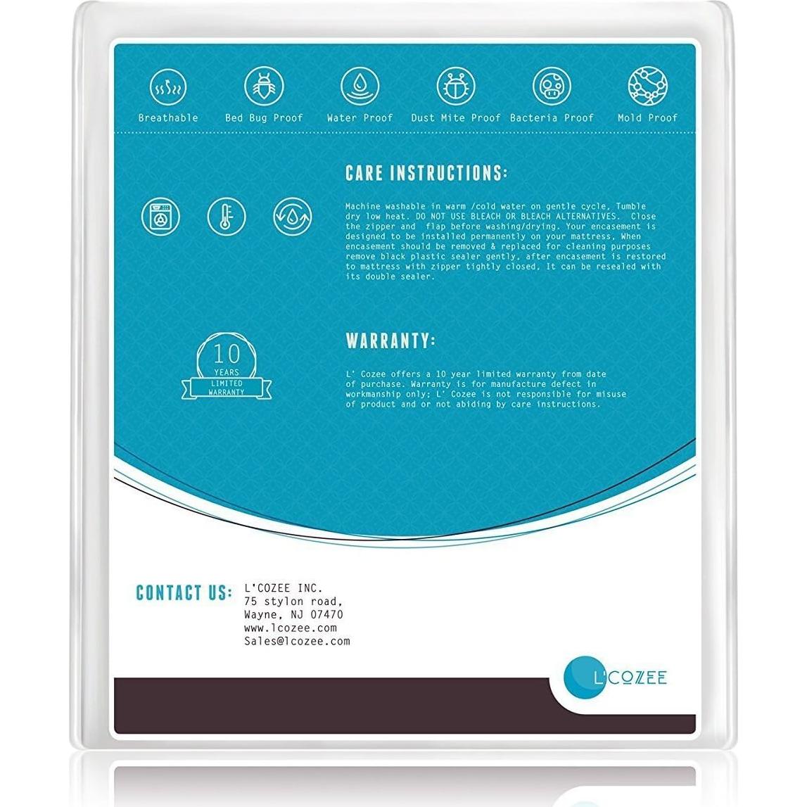 Cubierta de colchón impermeable L'COZEE cuna 132x71 cm