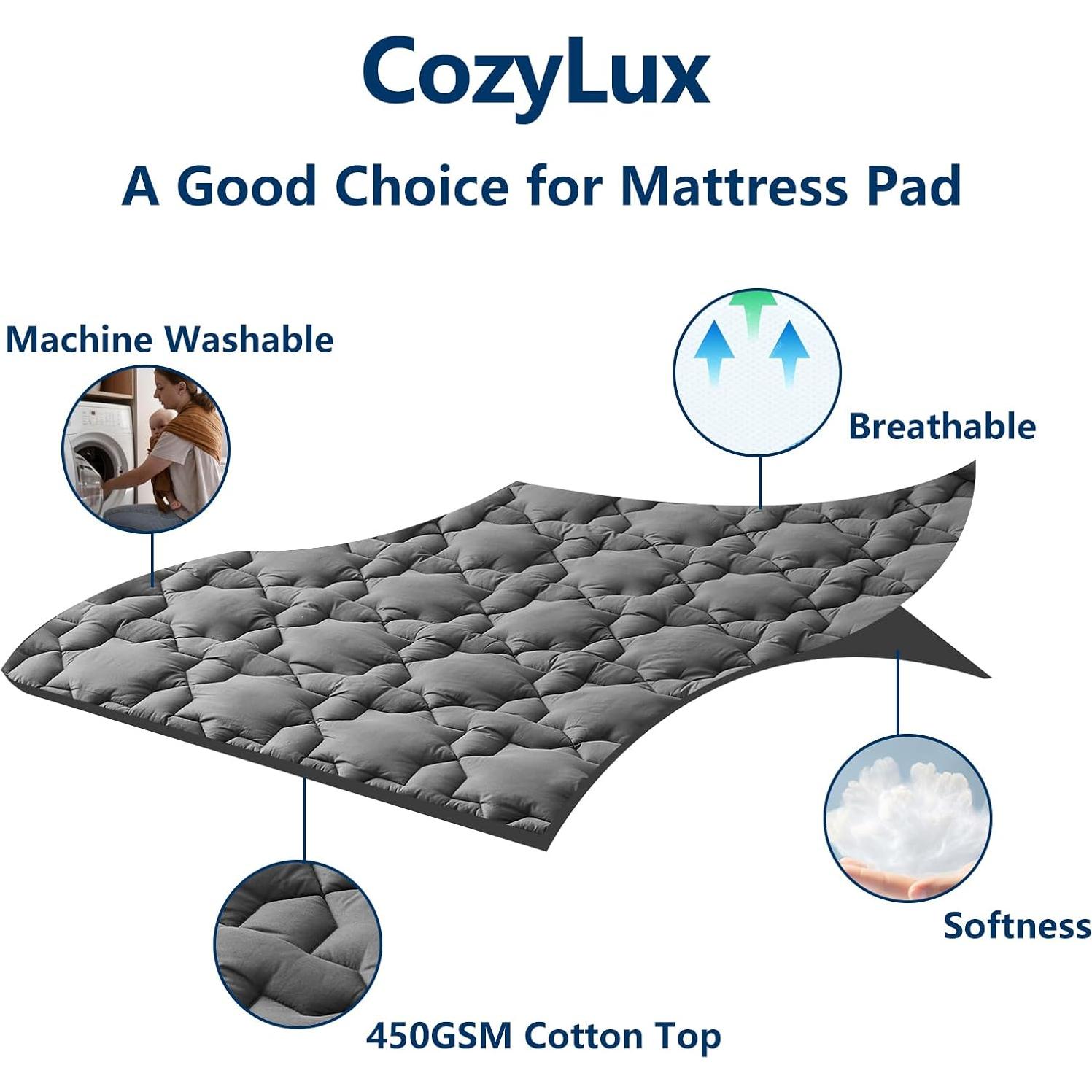 Almohadilla para Colchón CozyLux California King 100% Algodón