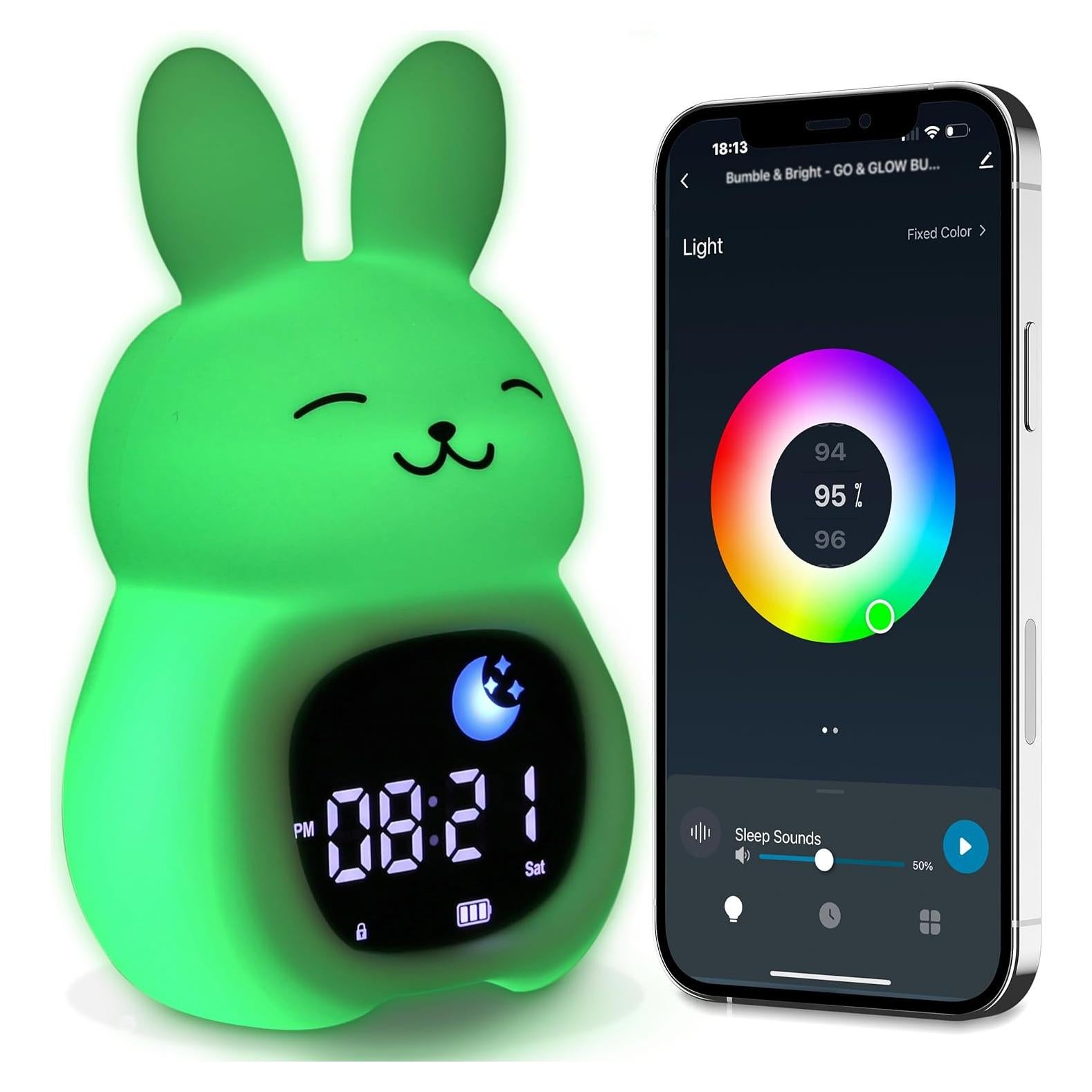 Reloj Despertador Infantil Bumble & Bright Conejo Digital