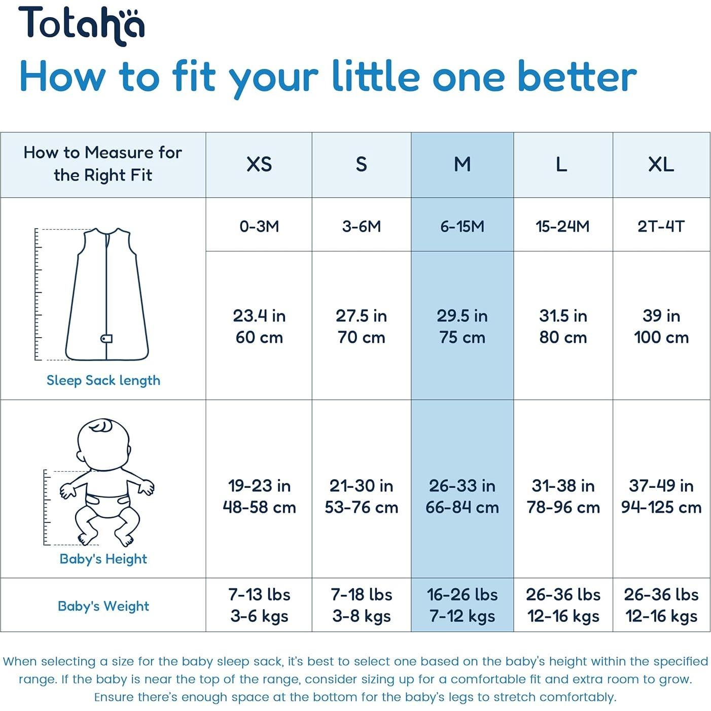 Saco de Sueño TotAha 3-Pack 6-12 Meses 0.5 TOG Unisex