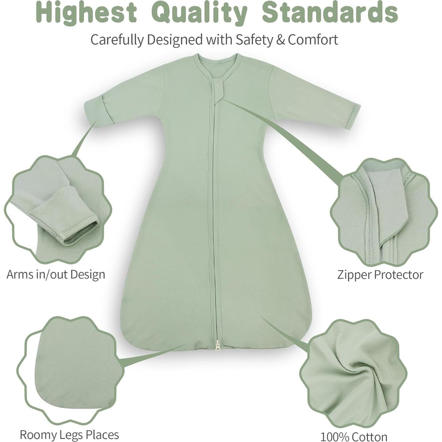 Saco de Sueño Roksuma 3-6 Meses 100% Algodón 2-Pack