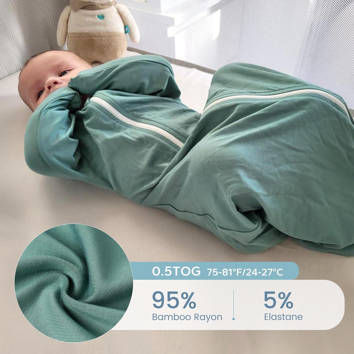 Saco de Sueño ZIGJOY 0.5 Tog Bambú Verde Menta 6-12 Meses