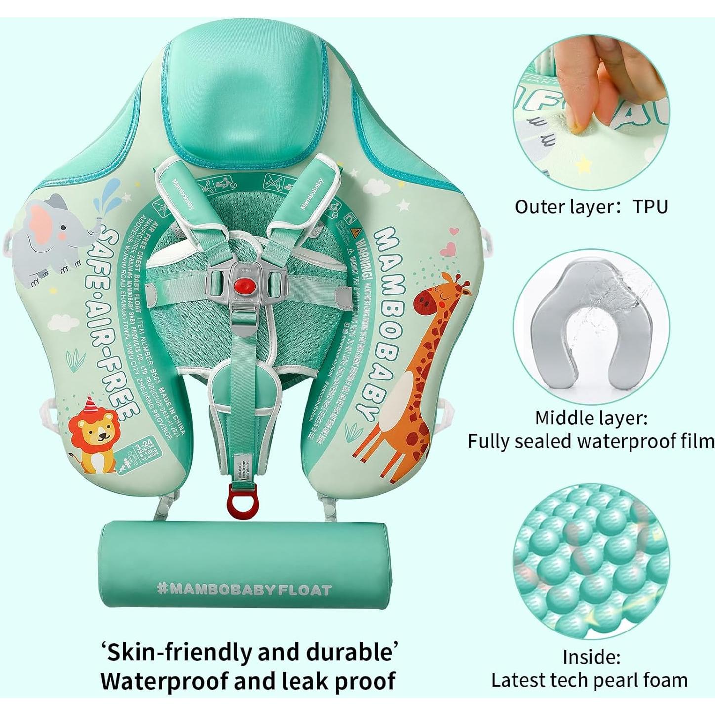 Flotador Mambobaby para Bebés 3-24 Meses con Toldo Verde