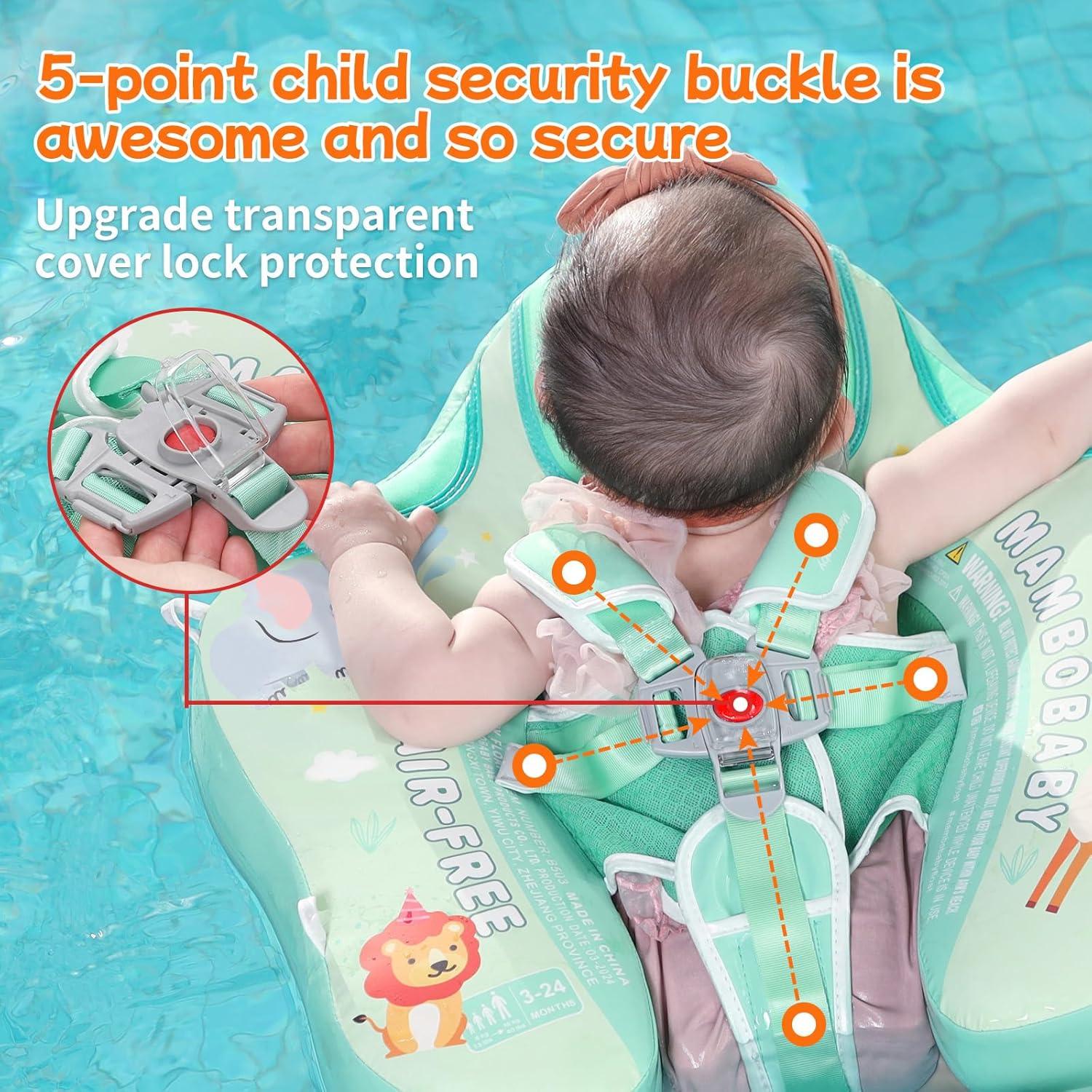 Flotador Mambobaby para Bebés 3-24 Meses con Toldo Verde