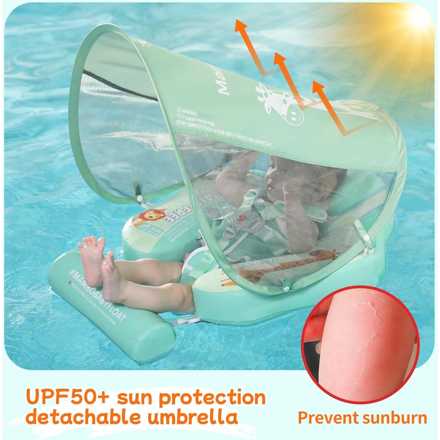 Flotador Mambobaby para Bebés 3-24 Meses con Toldo Verde