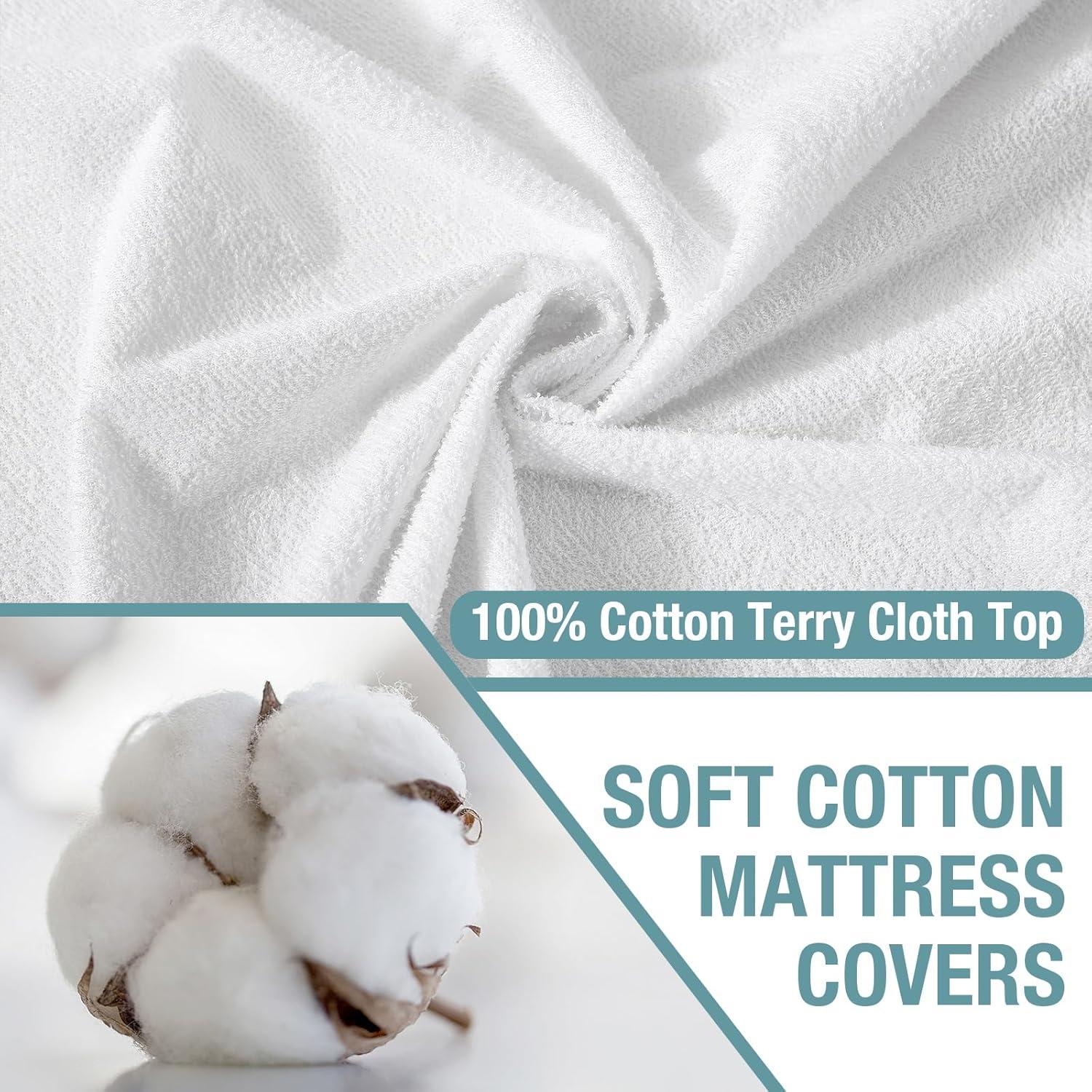 Protector de Colchón Bedecor 2 Paquetes Queen Algodón Impermeable