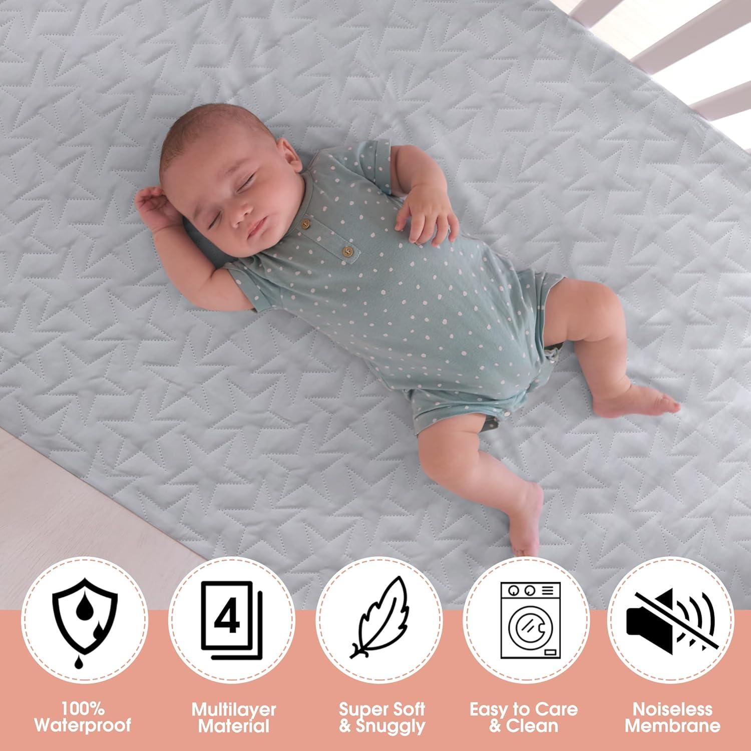 Sábanas de cuna impermeables ACRABROS - Paquete de 2 - 132x71 cm