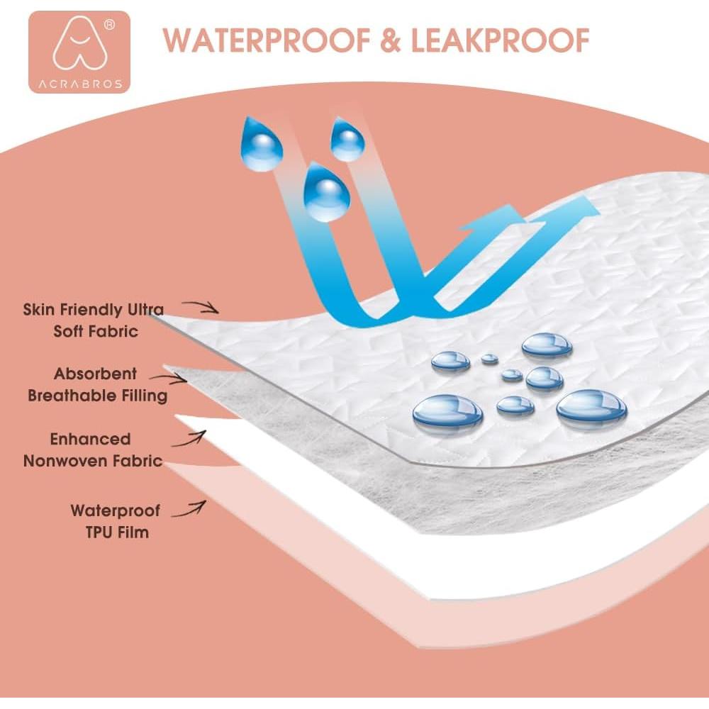 Sábanas de cuna impermeables ACRABROS - Paquete de 2 - 132x71 cm