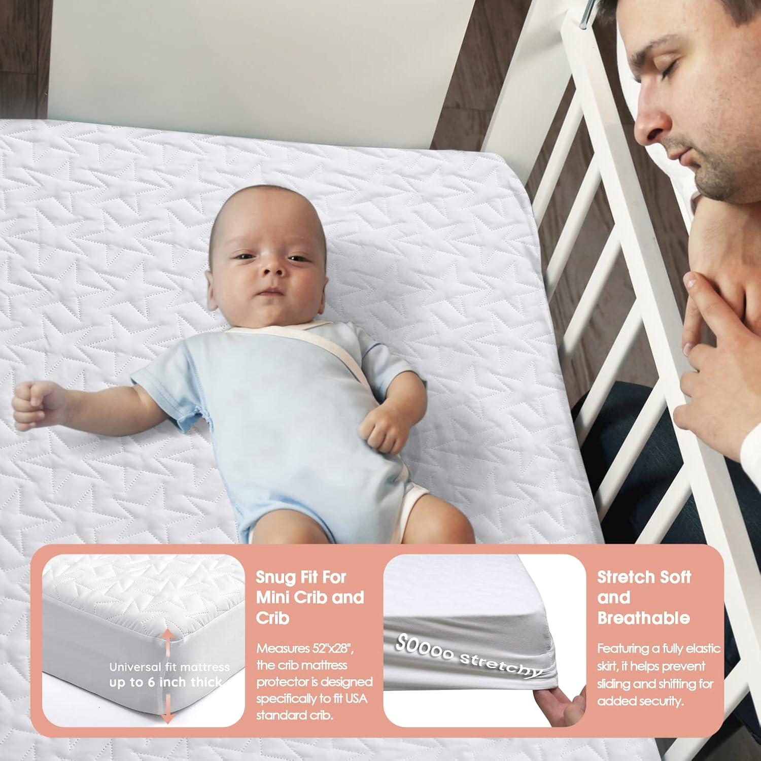 Sábanas de cuna impermeables ACRABROS - Paquete de 2 - 132x71 cm