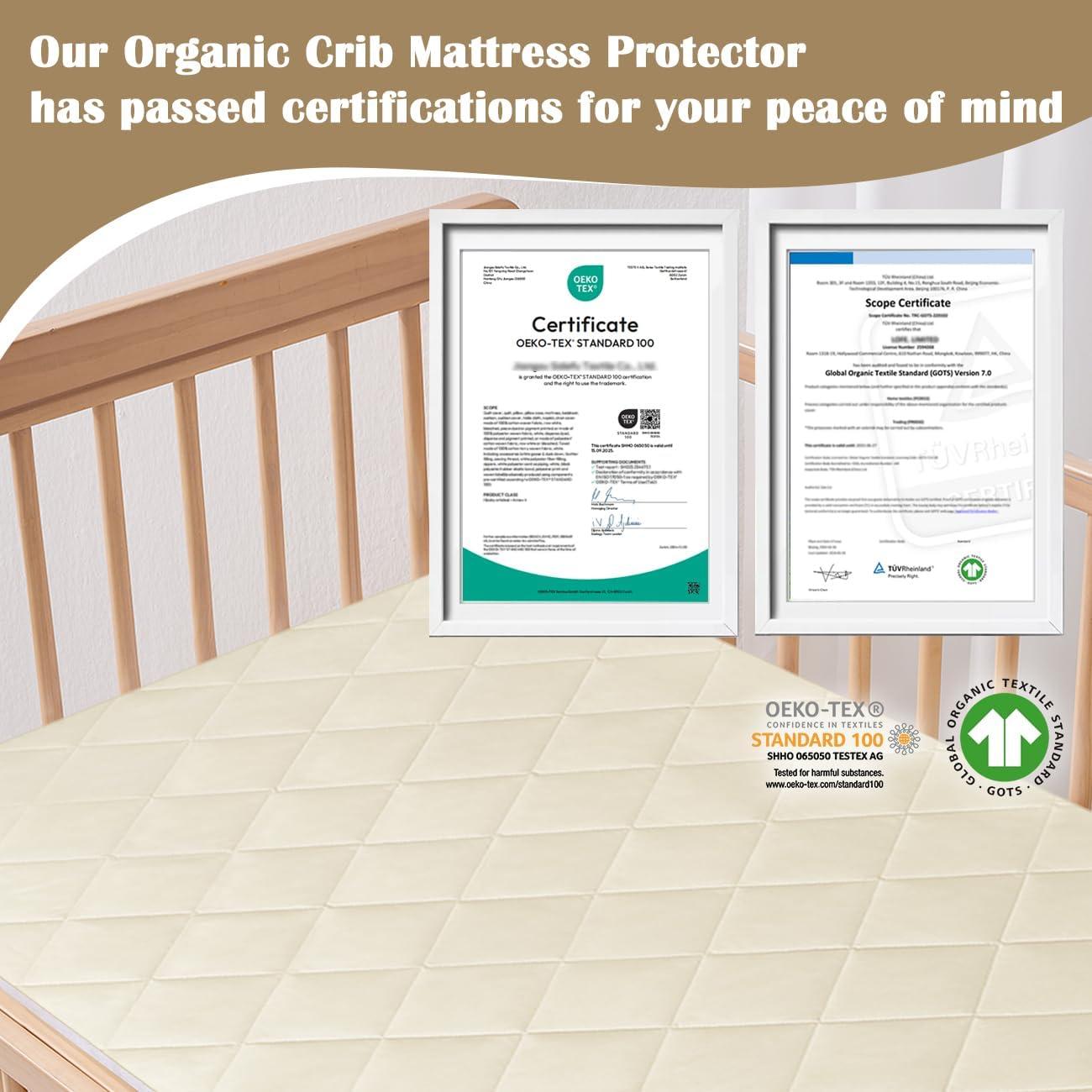 Protector de Colchón para Cuna LOFE 132x71 cm Algodón Orgánico Impermeable