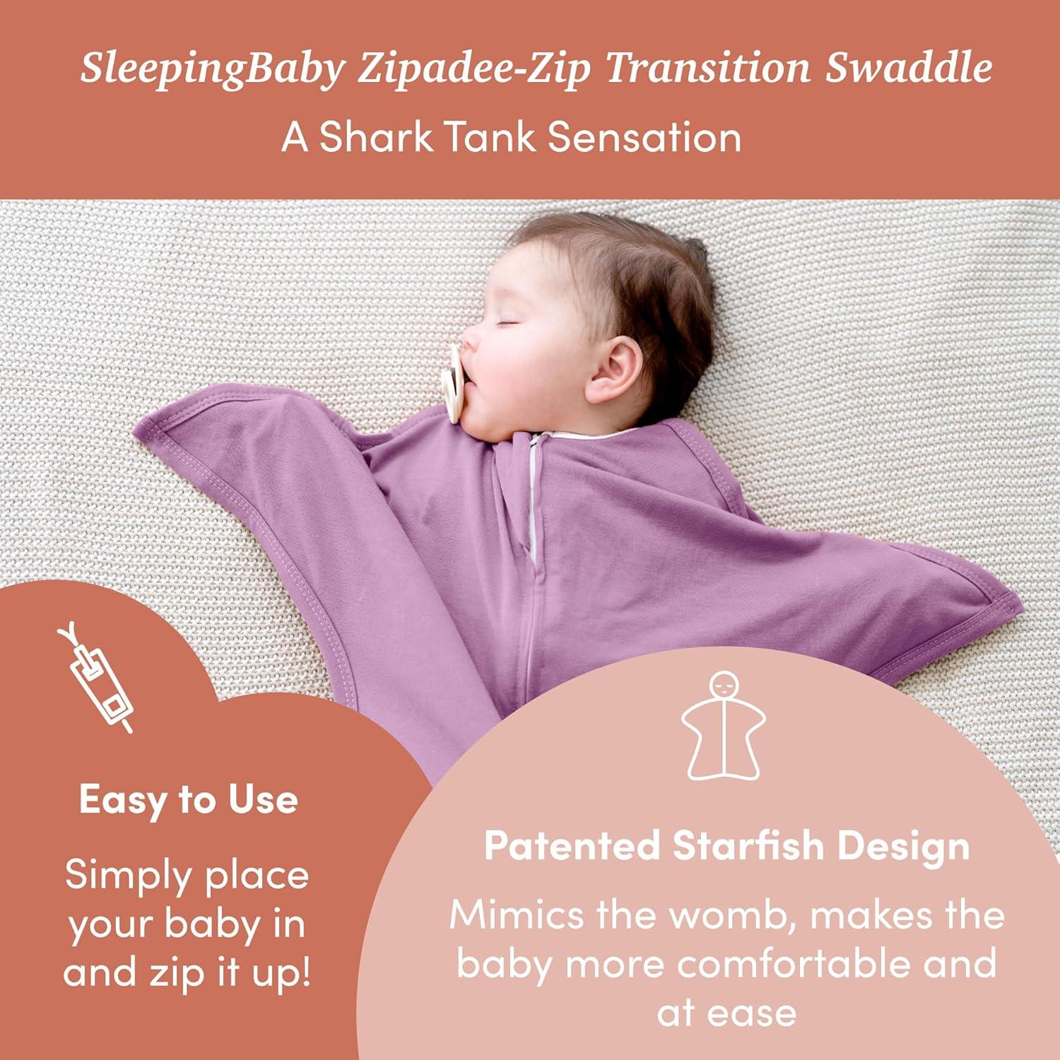 SleepingBaby Zipadee-Zip Swaddle Transición Lavanda X-Pequeño