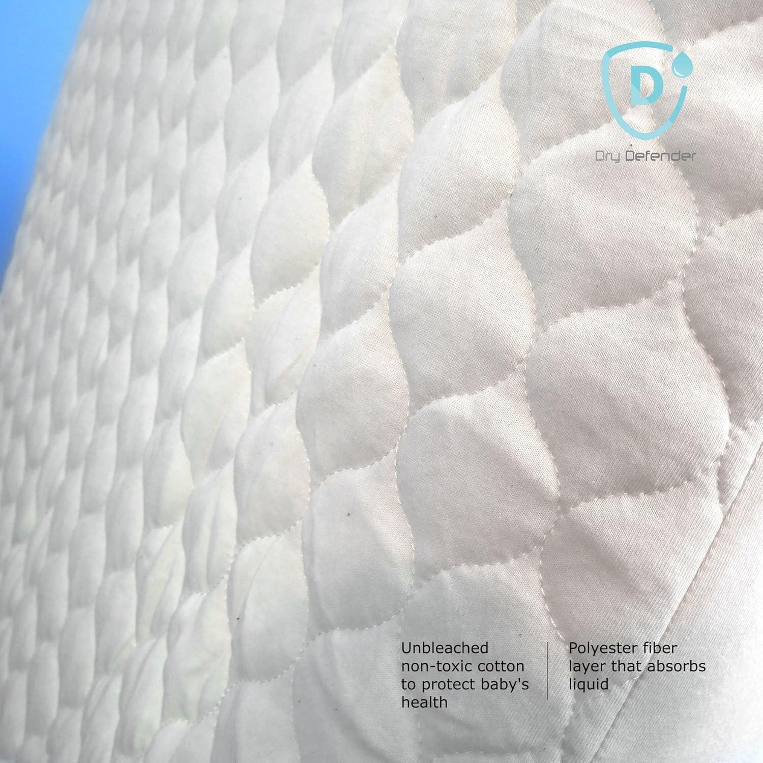 Protector de Cuna Impermeable Dry Defender Algodón Orgánico 71x132 cm