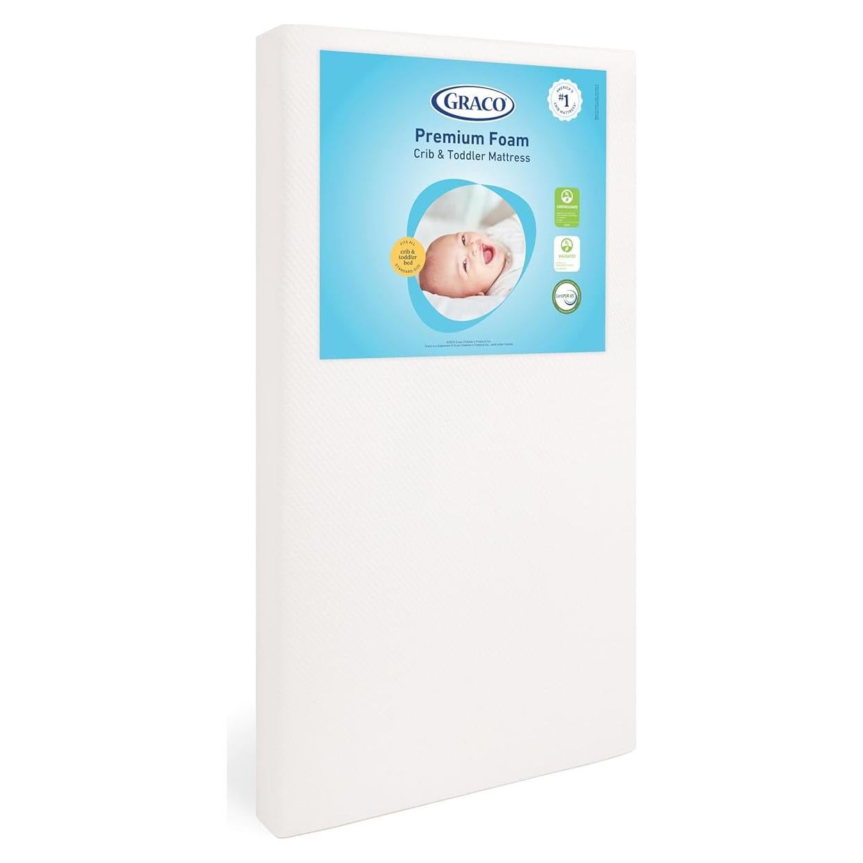 Colchón Graco Premium para Cuna y Niños - 132x71 cm, Impermeable