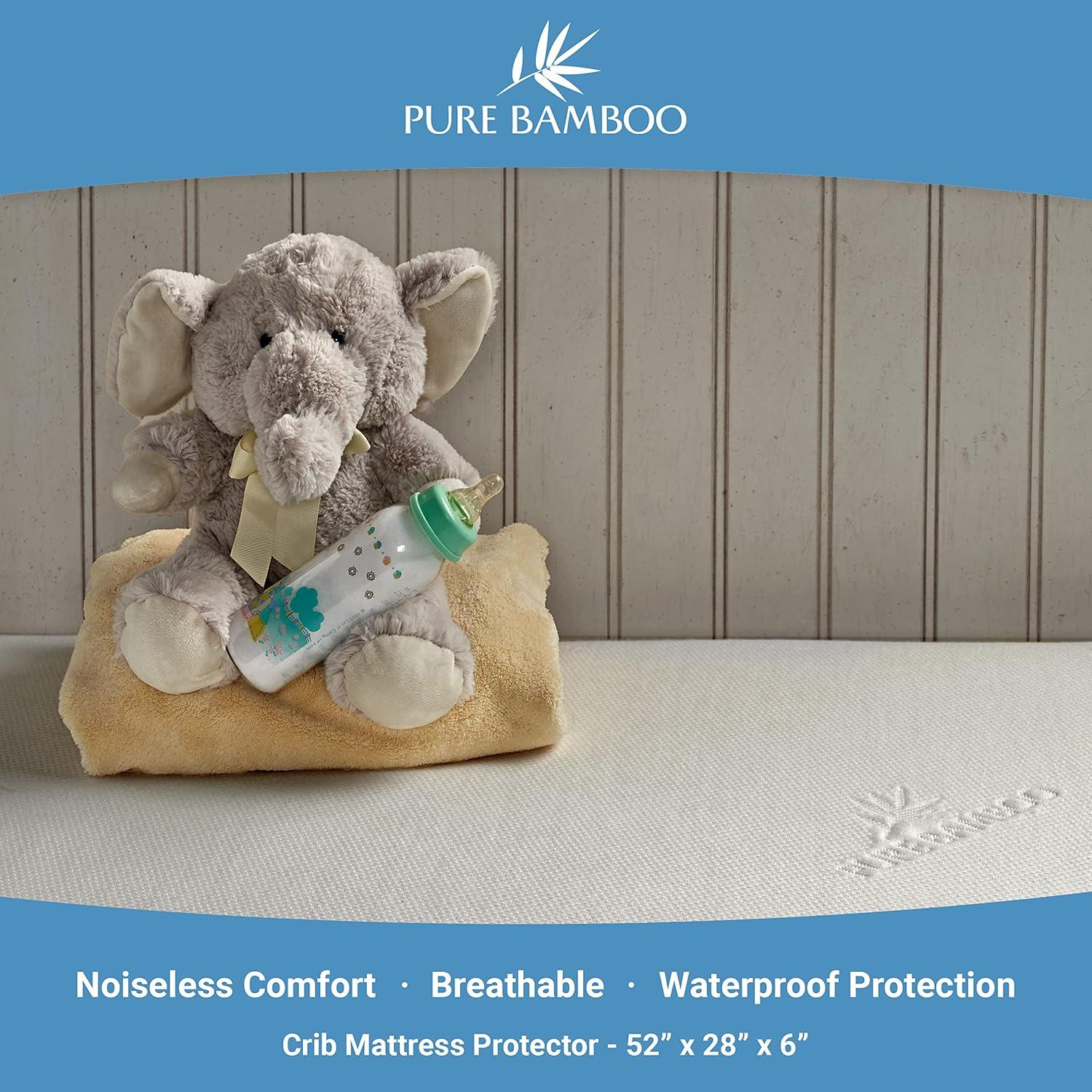 Protector de Colchón de Cuna Pure Bamboo 132x71 cm Impermeable