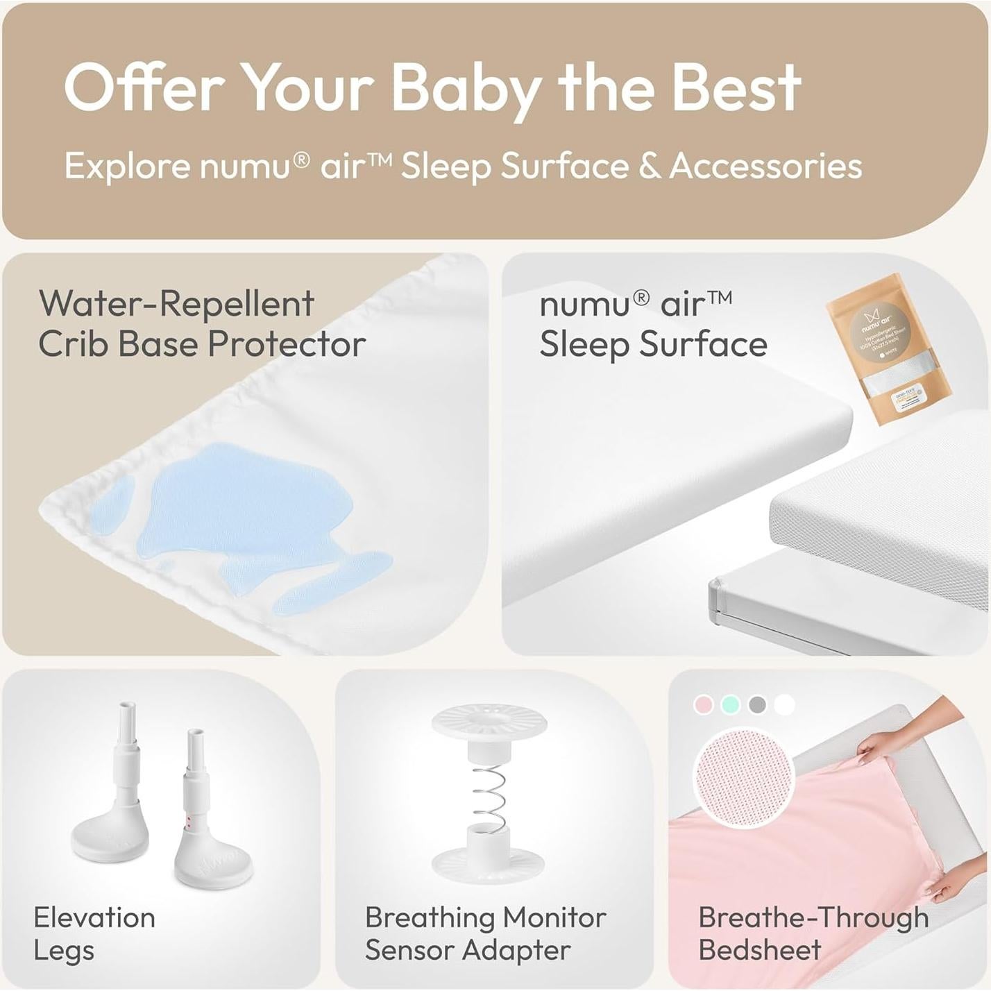 Protector de Base de Cuna NUMU Air Repelente al Agua 101.6x69.85cm