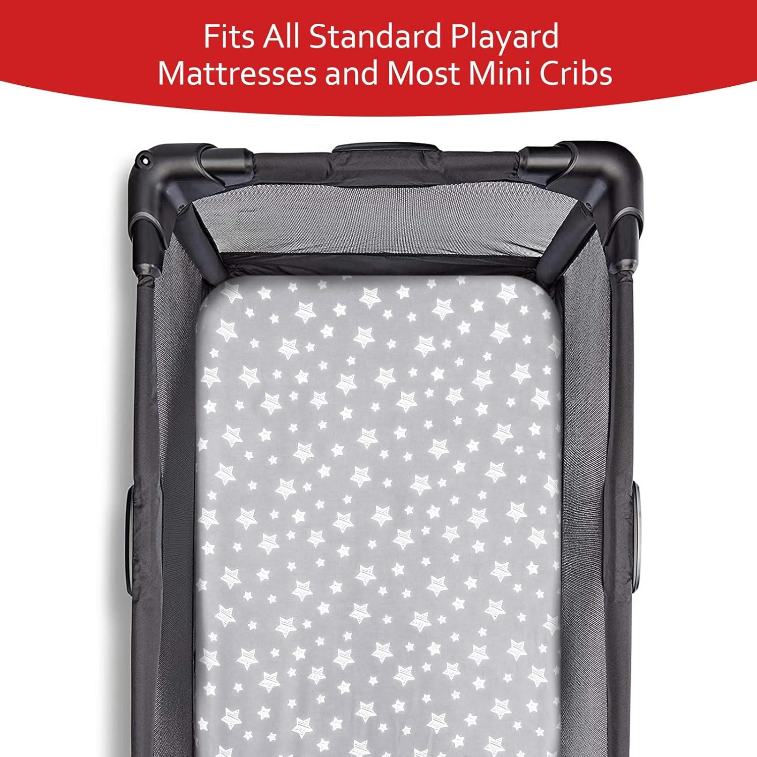 Juego de Sábanas para Pack and Play Moonsea 4 Piezas Gris y Blanco