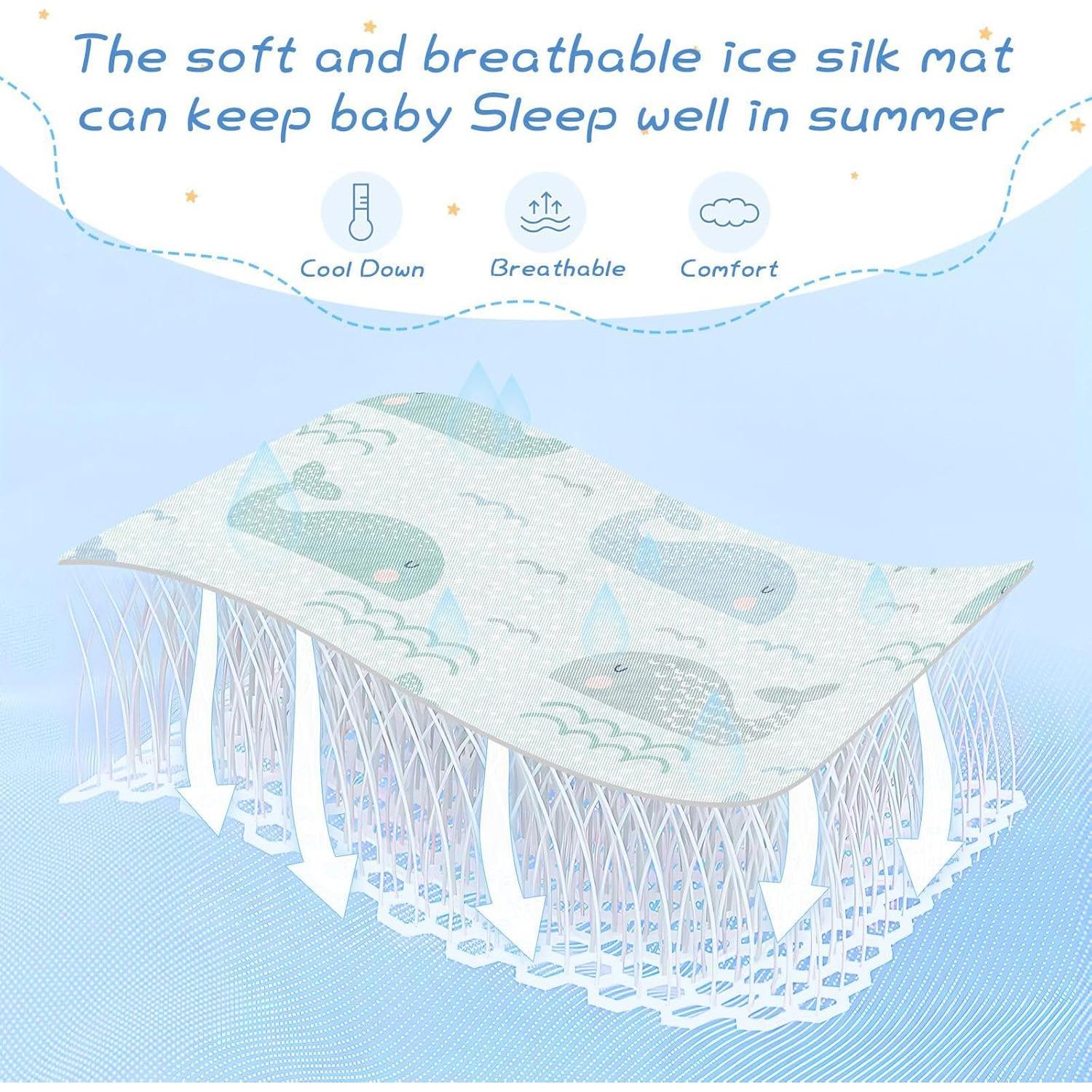 Alfombra Enfriadora para Bebé Burbuja 71x132 cm Seda Fría