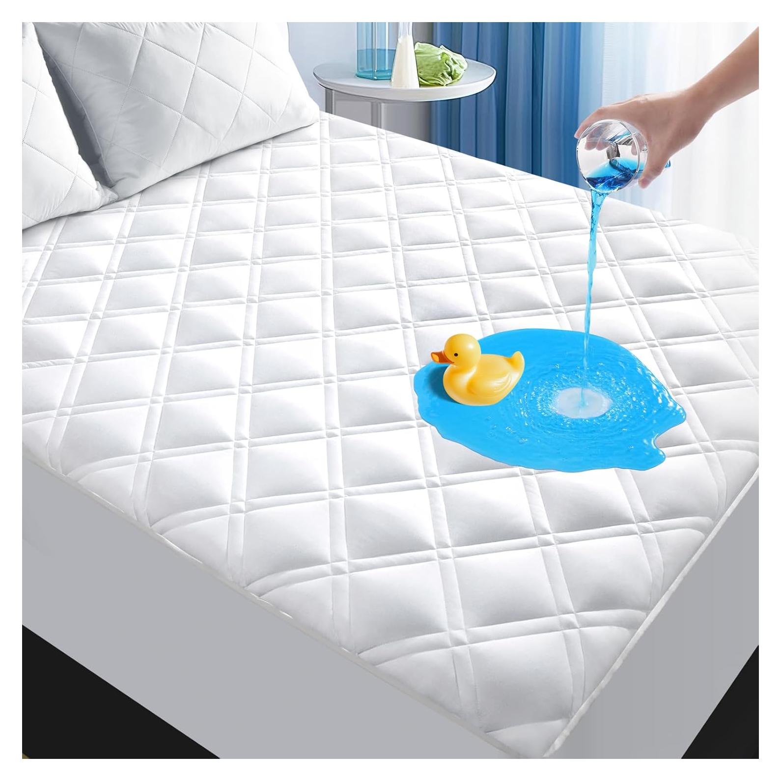 Protector de Colchón Queen MEELUS Impermeable Transpirable 152x203 cm