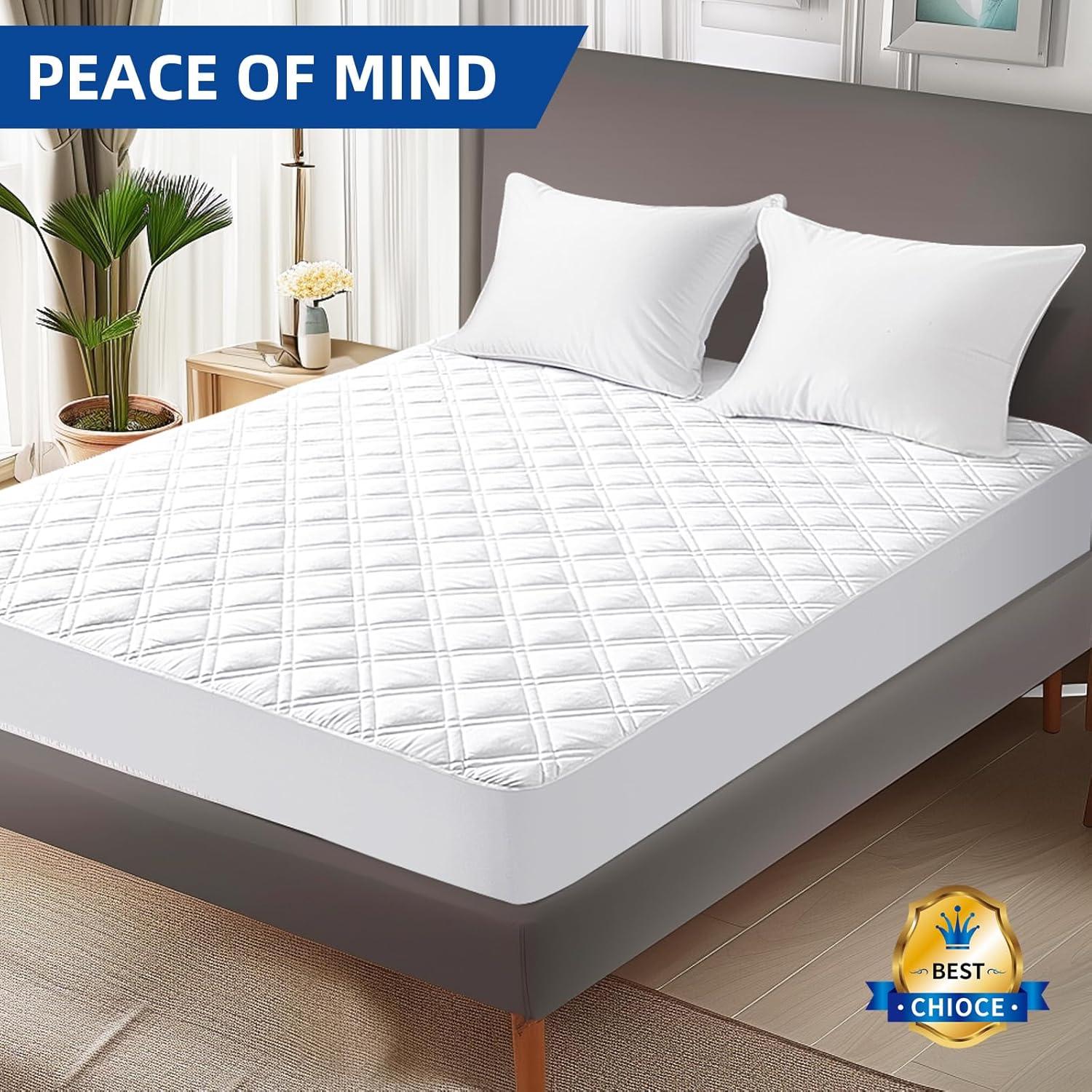 Protector de Colchón Queen MEELUS Impermeable Transpirable 152x203 cm