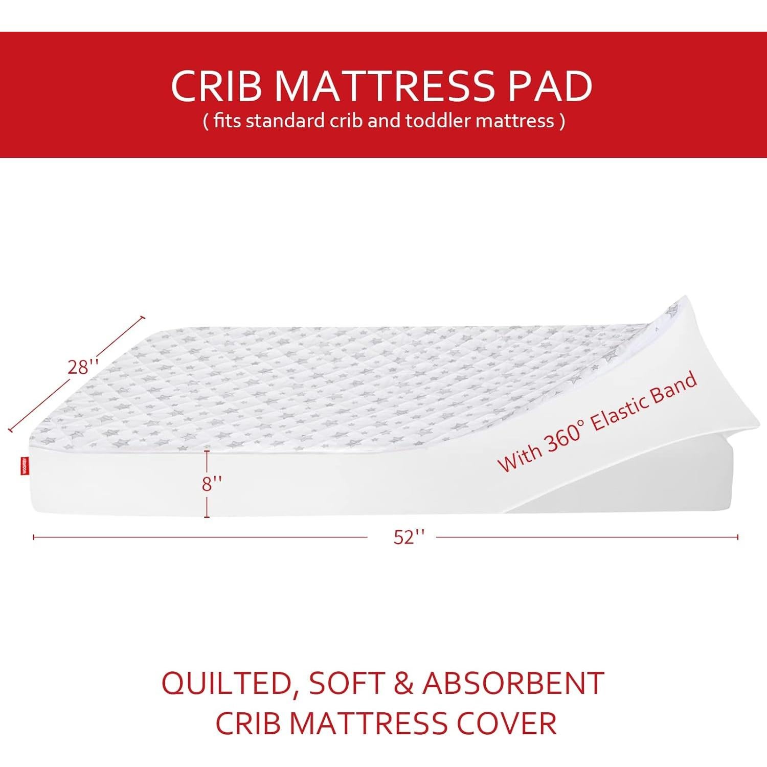 Protector de Colchón de Cuna Impermeable Moonsea 132x71 cm