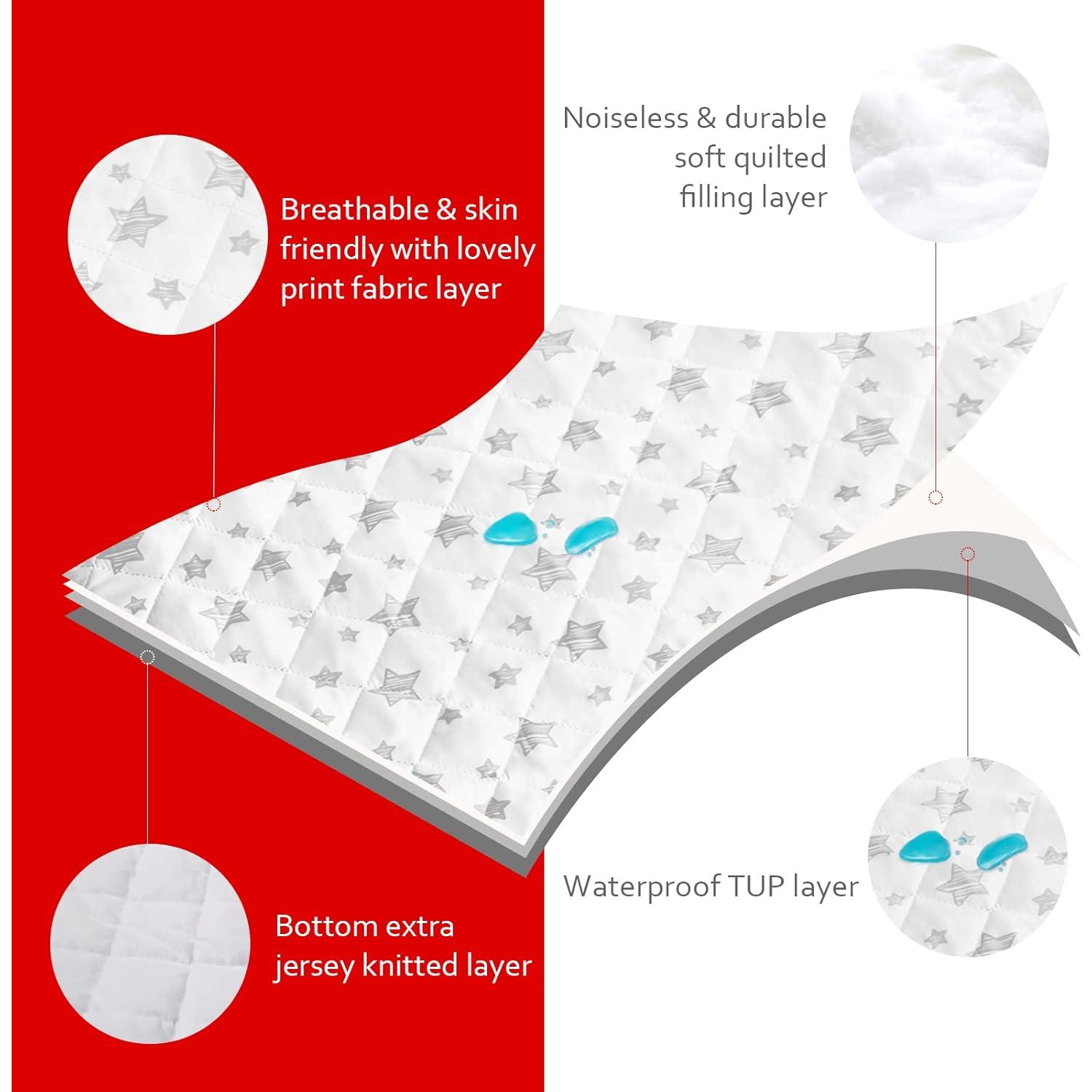 Protector de Colchón de Cuna Impermeable Moonsea 132x71 cm