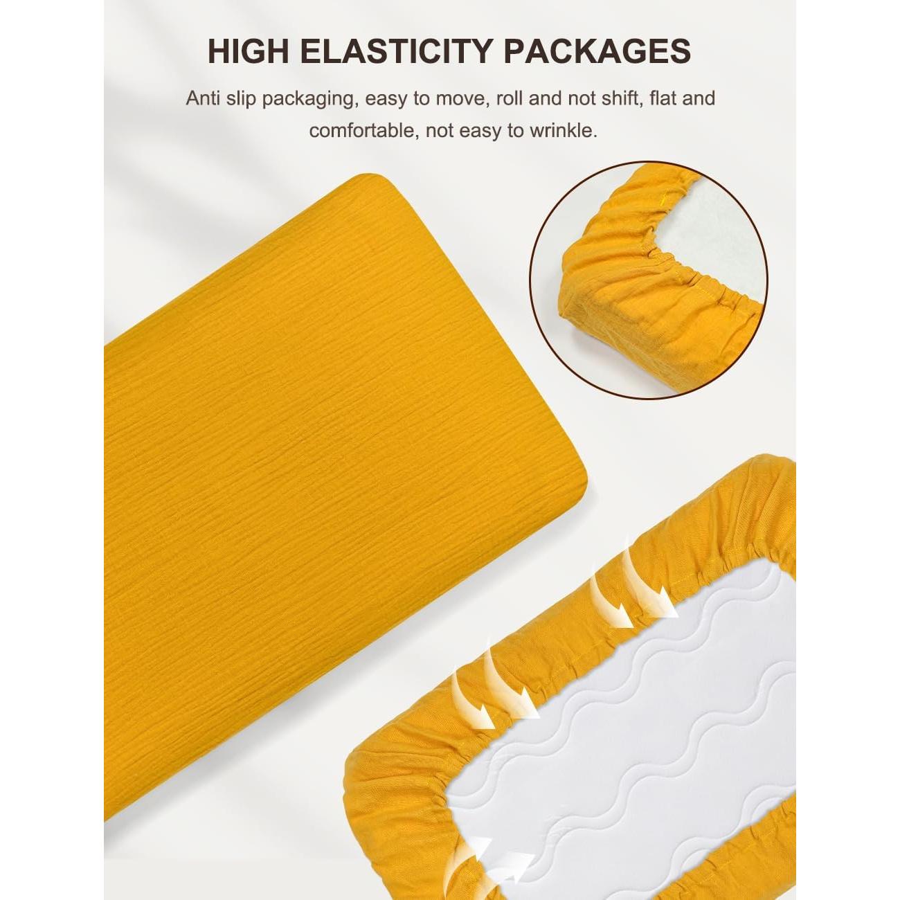 Sábanas para cuna ZURLEFY 81x40 cm Algodón Amarillo