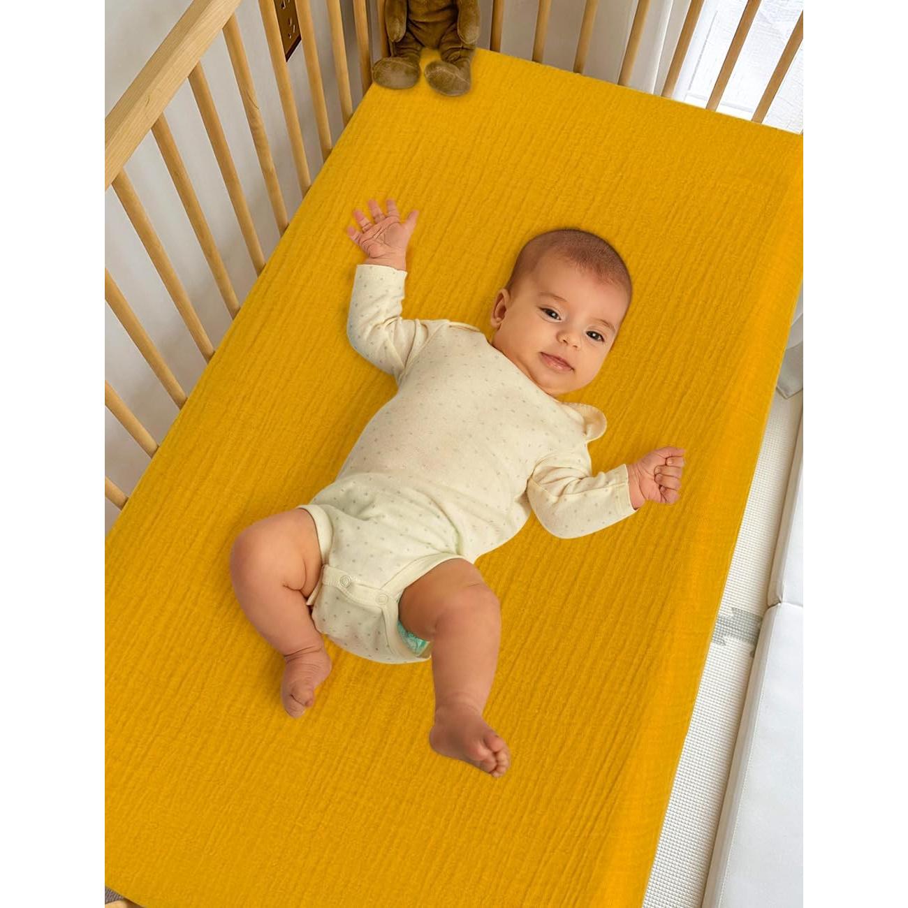 Sábanas para cuna ZURLEFY 81x40 cm Algodón Amarillo