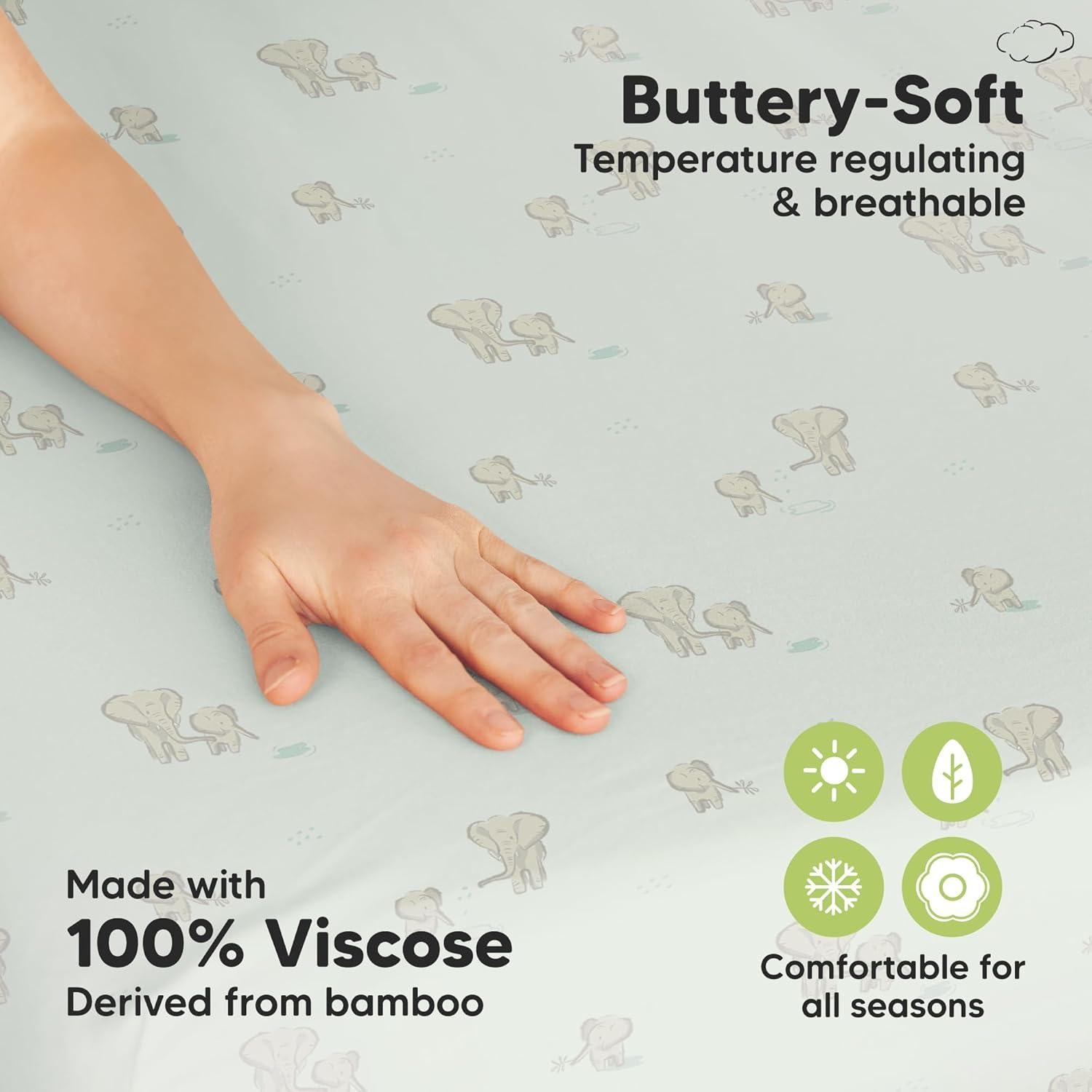 Sábanas Ajustadas para Cuna Mini KeaBabies - 2 Piezas 96.5x66 cm