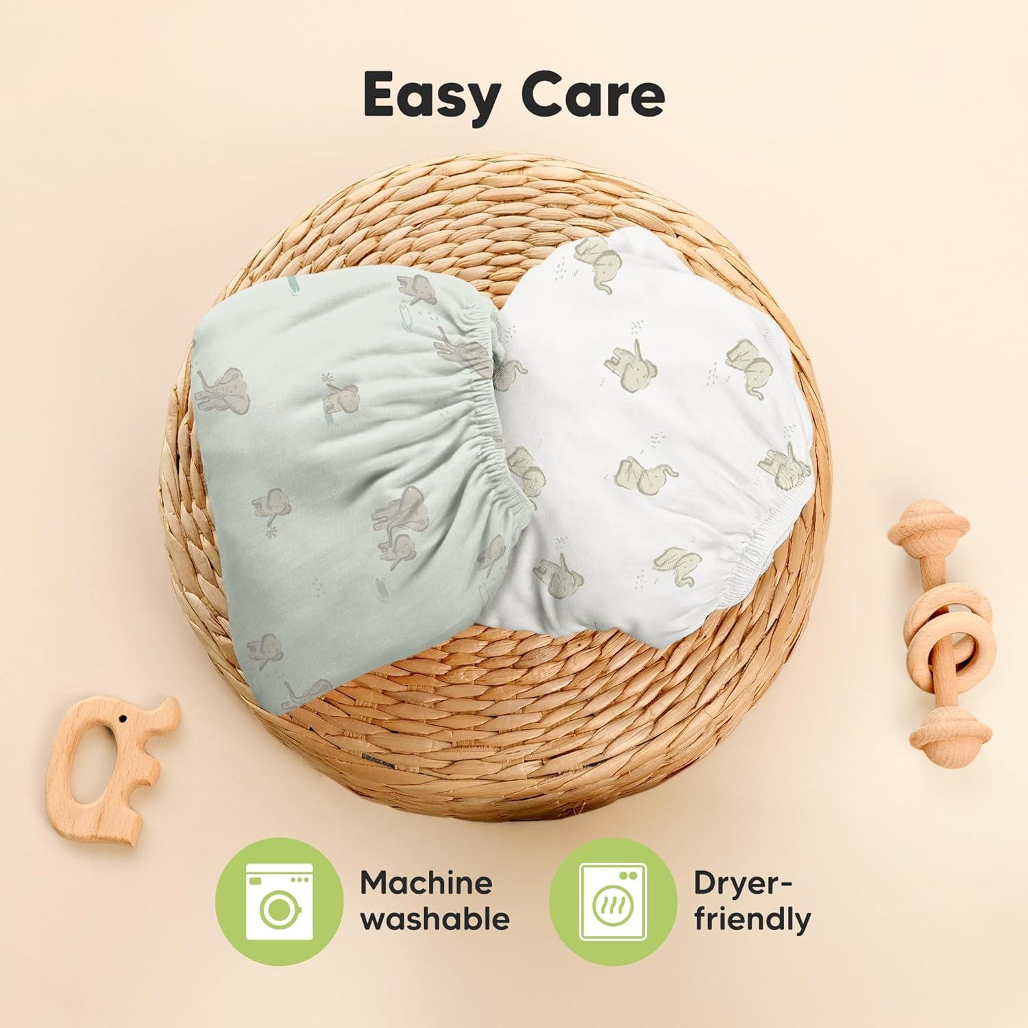 Sábanas Ajustadas para Cuna Mini KeaBabies - 2 Piezas 96.5x66 cm