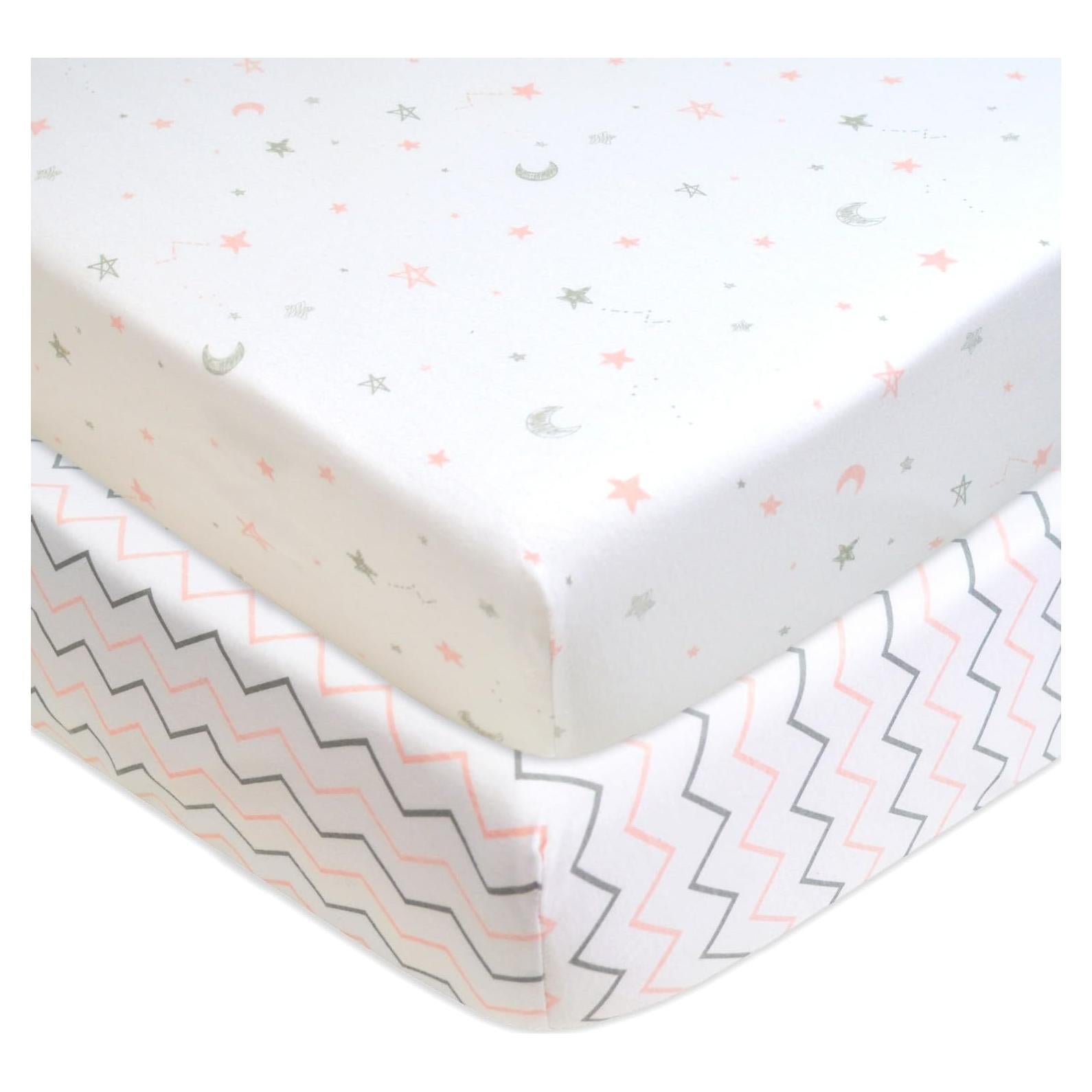 Sábanas Ajustadas de Cuna 100% Algodón Compañía Americana 2 Pzs